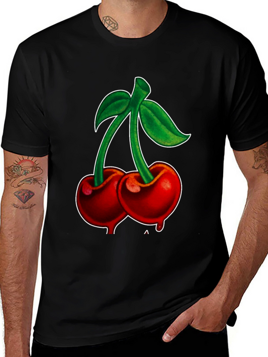 Cherry Graphic Black T-Shirt