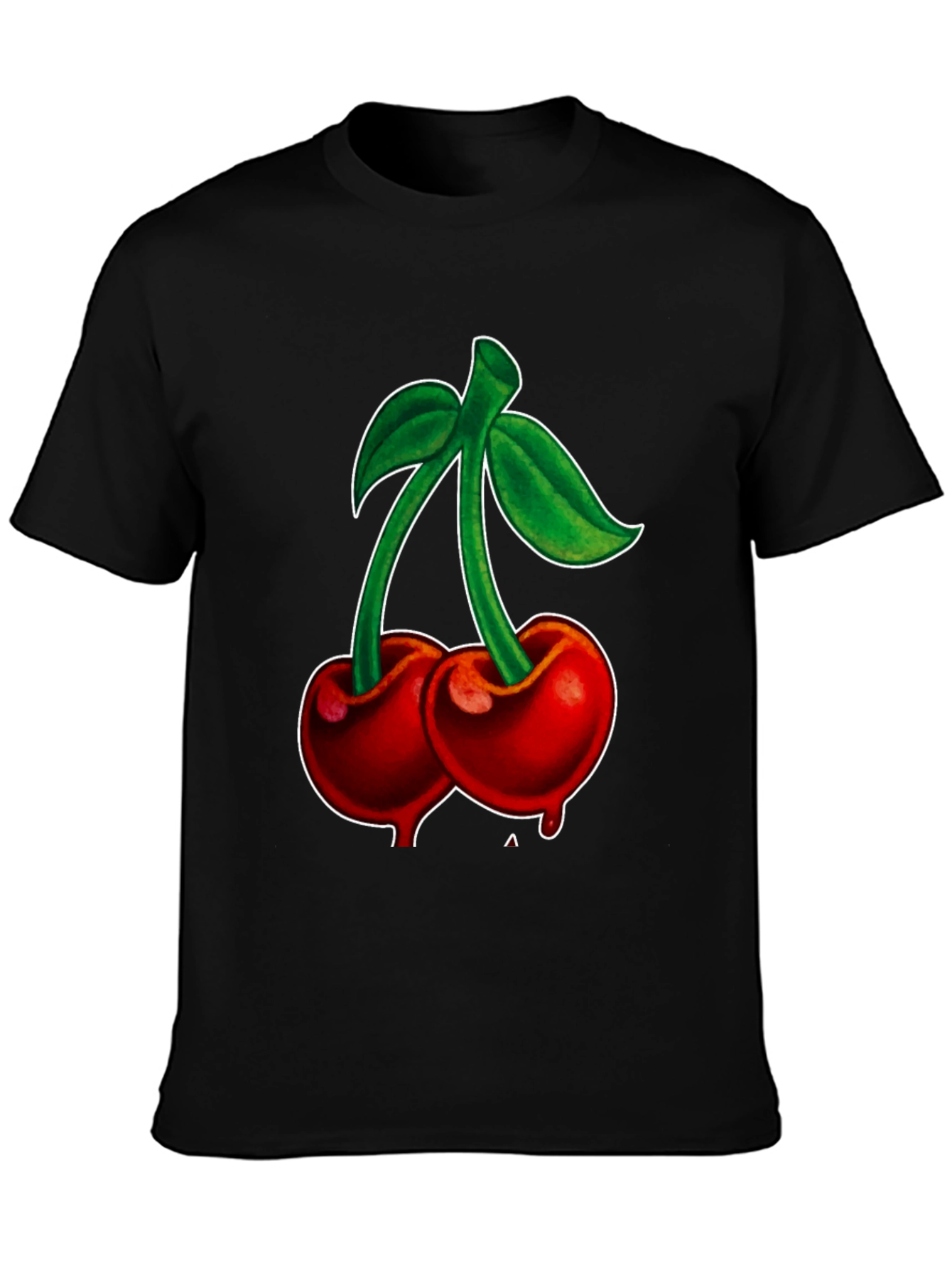 Cherry Graphic Black T-Shirt