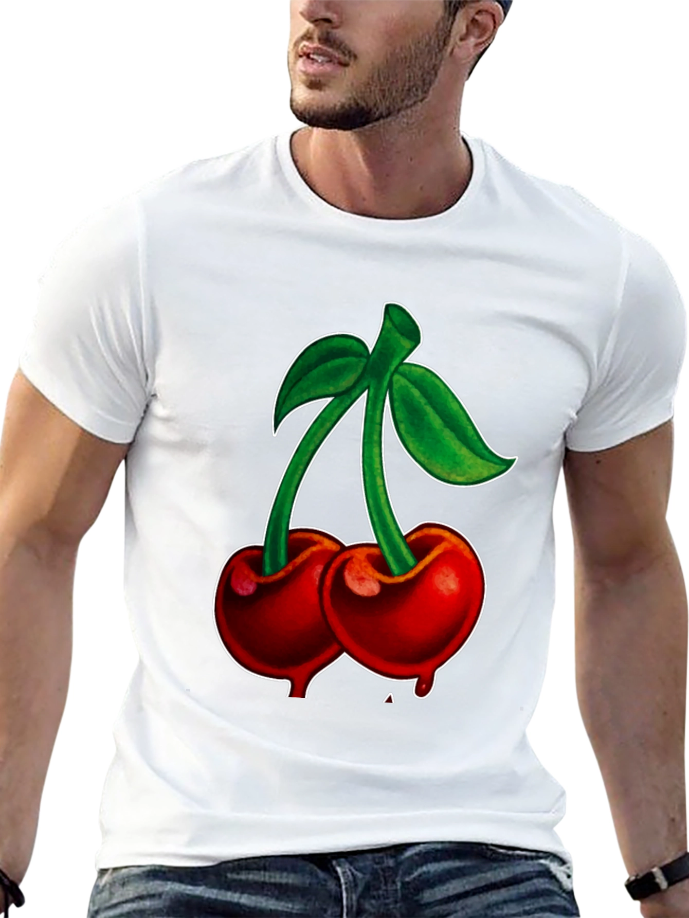 Cherry Graphic Black T-Shirt