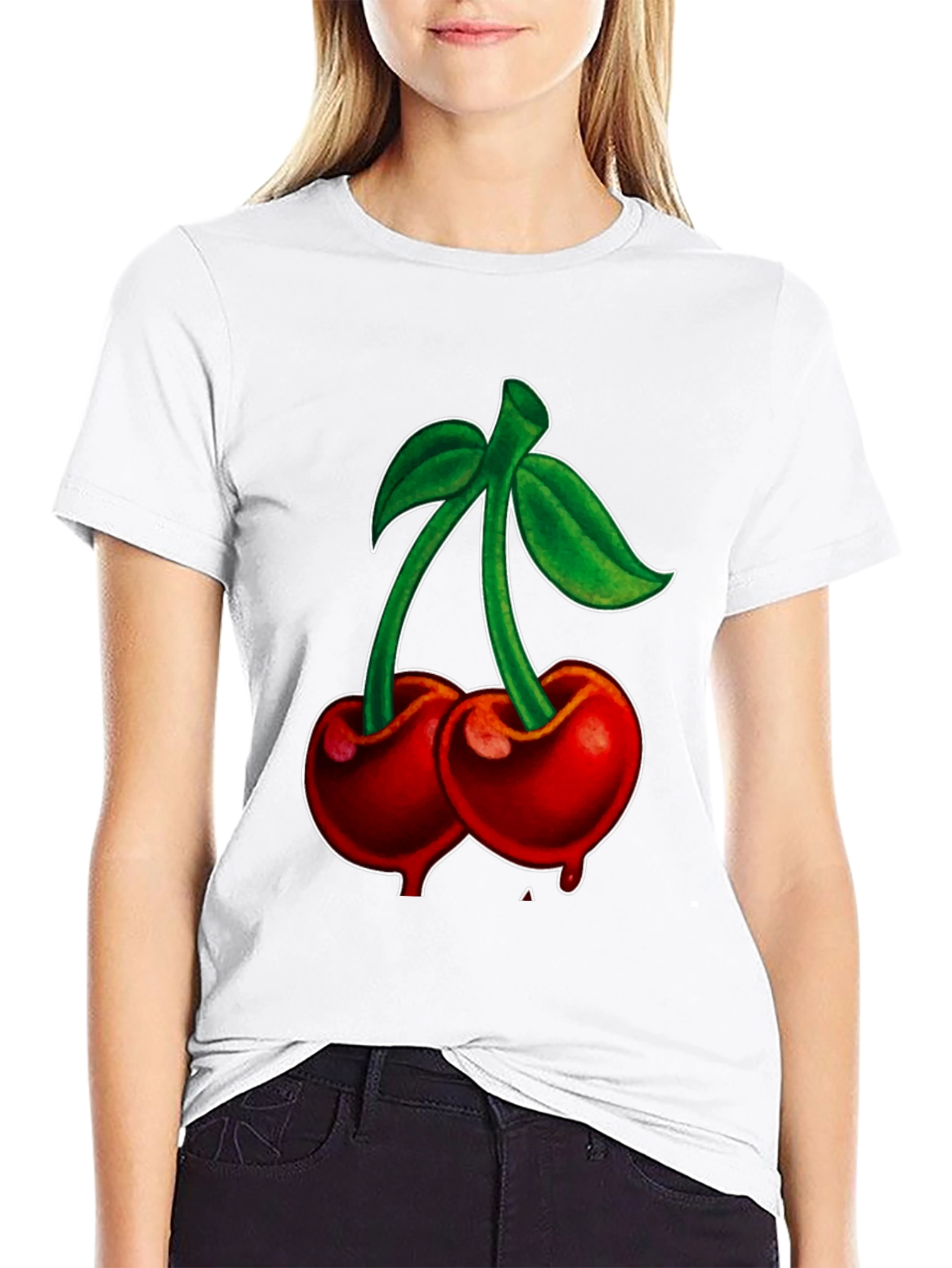 Cherry Graphic Black T-Shirt