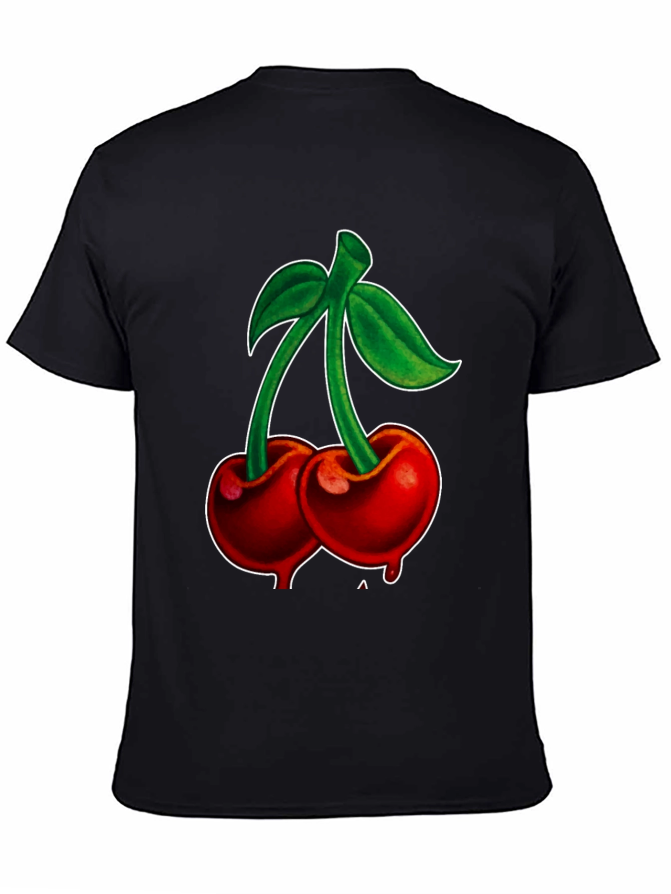 Cherry Graphic Black T-Shirt
