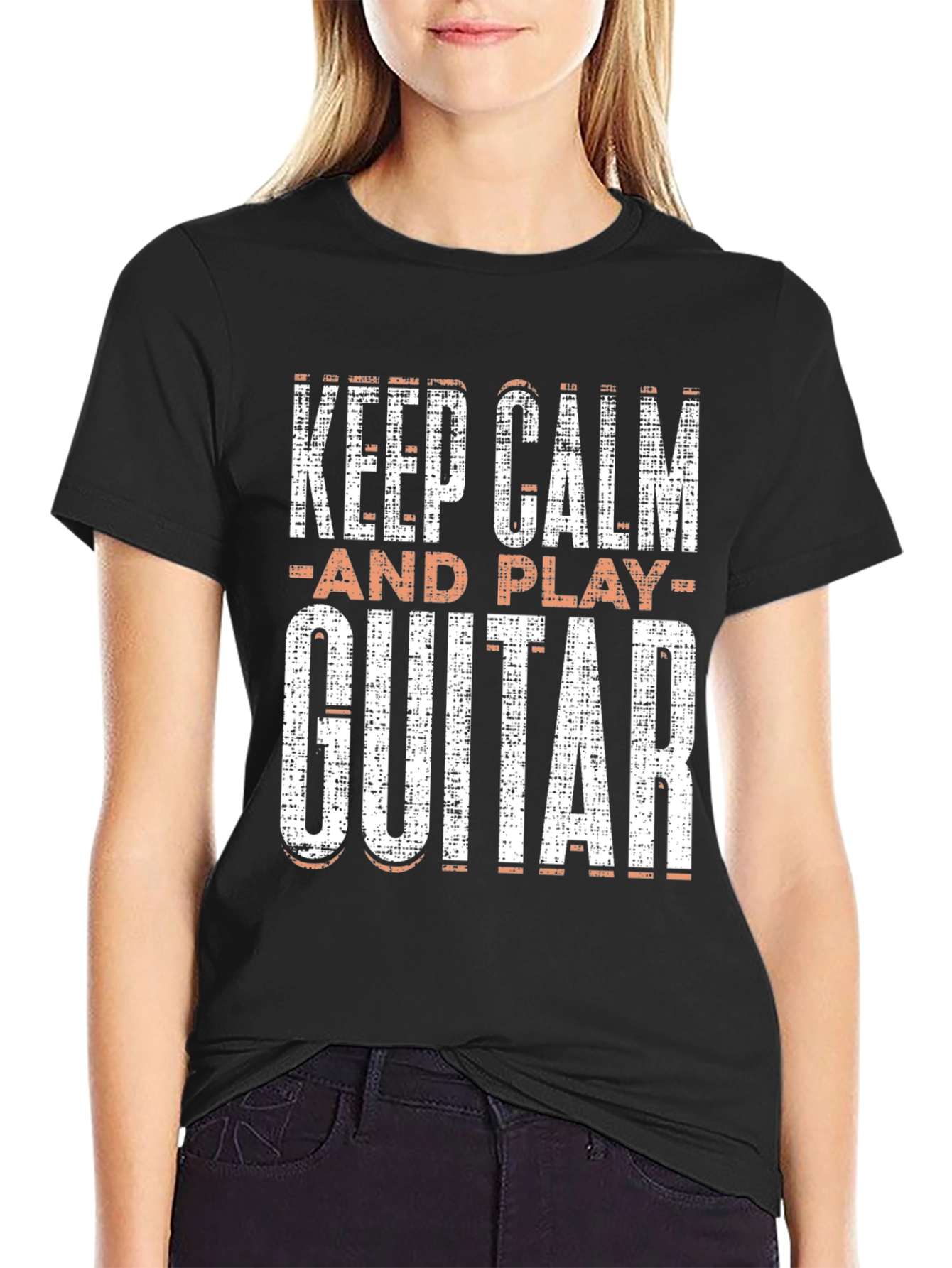 Keep Calm and Play Guitar T-Shirt - Black