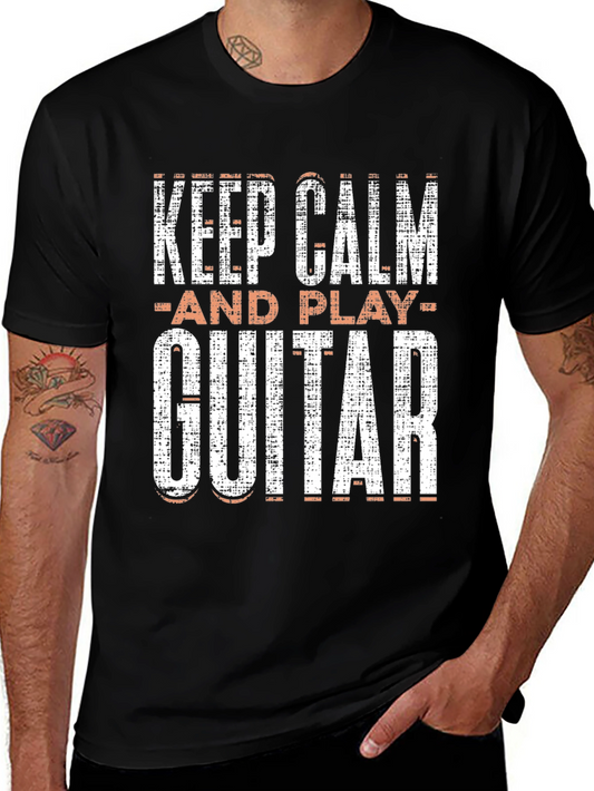 Keep Calm and Play Guitar T-Shirt - Black
