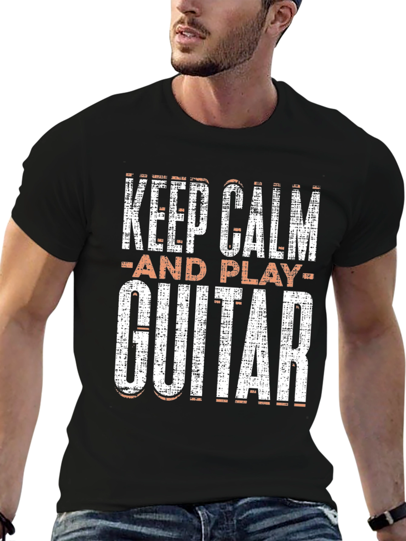 Keep Calm and Play Guitar T-Shirt - Black