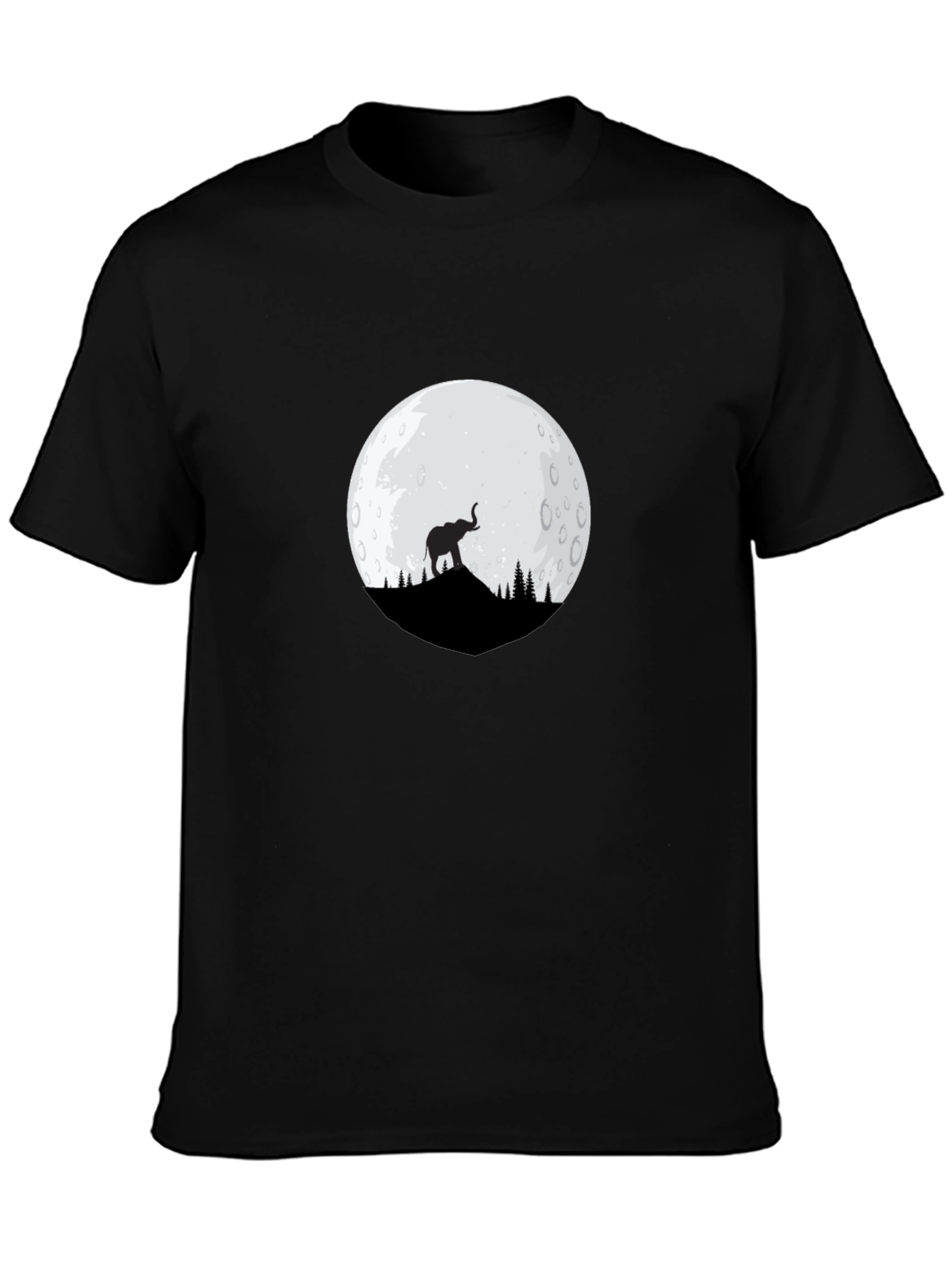 Elephant Moon Graphic T-Shirt - Black