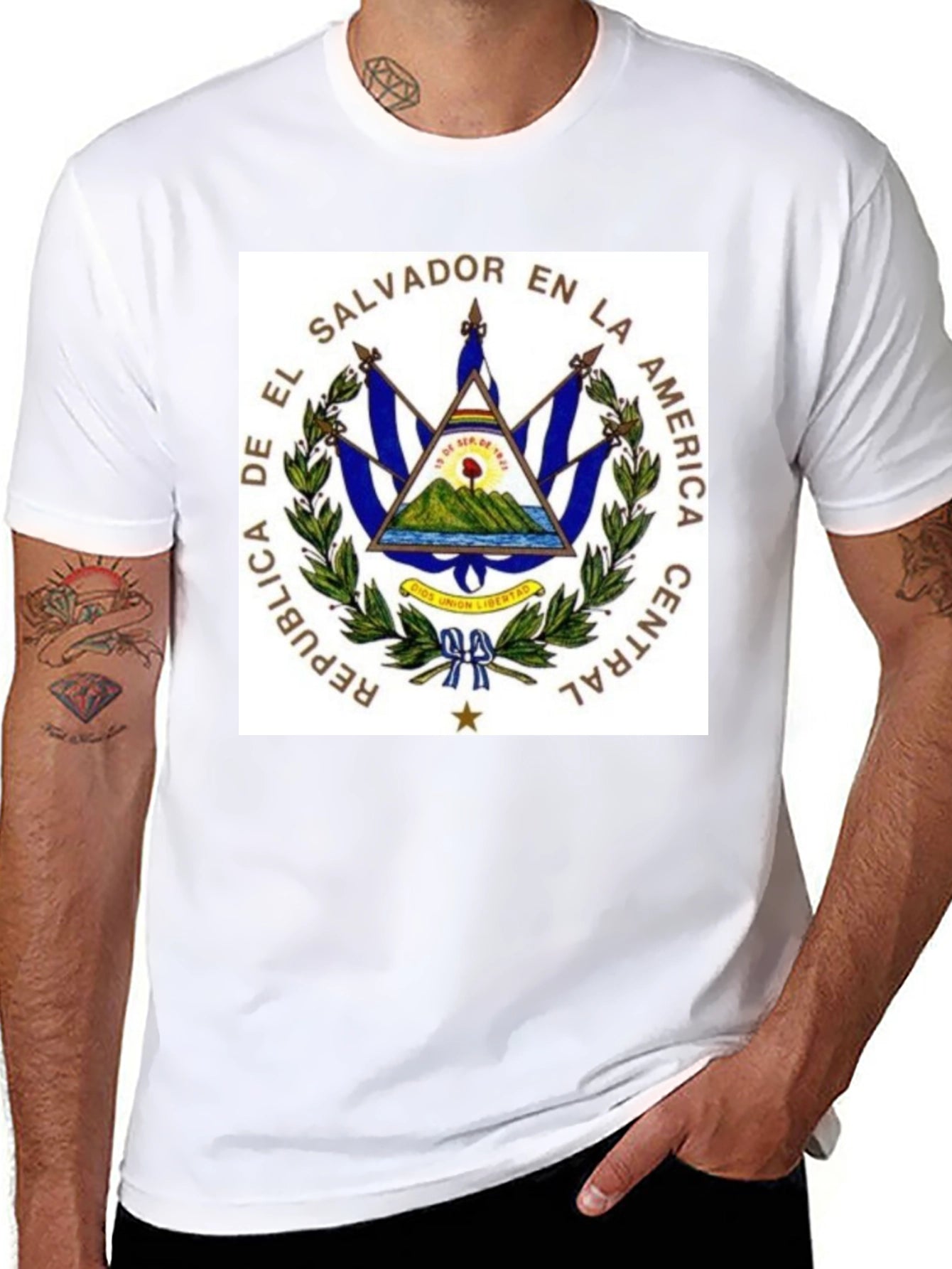 El Salvador Flag Graphic T-Shirt