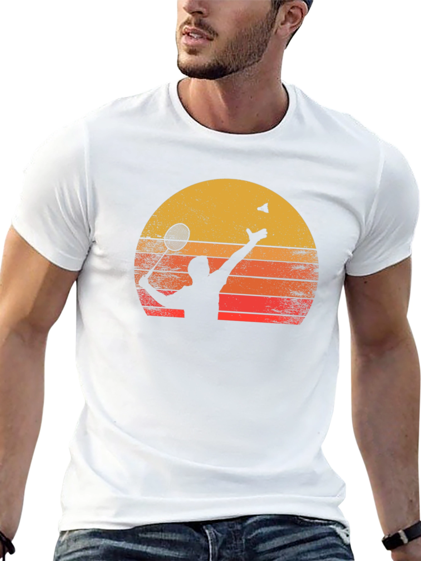Badminton Sunset Graphic Tee - Black
