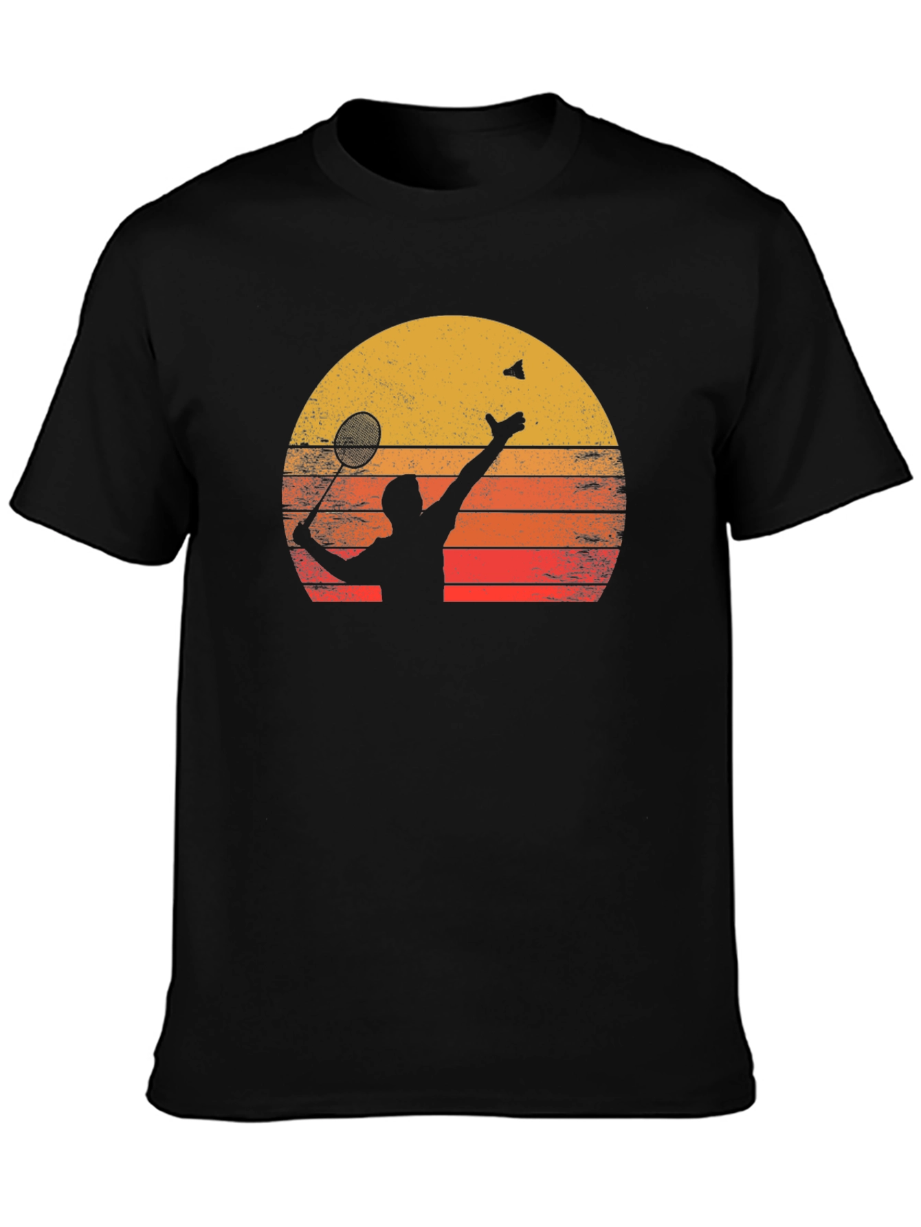 Badminton Sunset Graphic Tee - Black