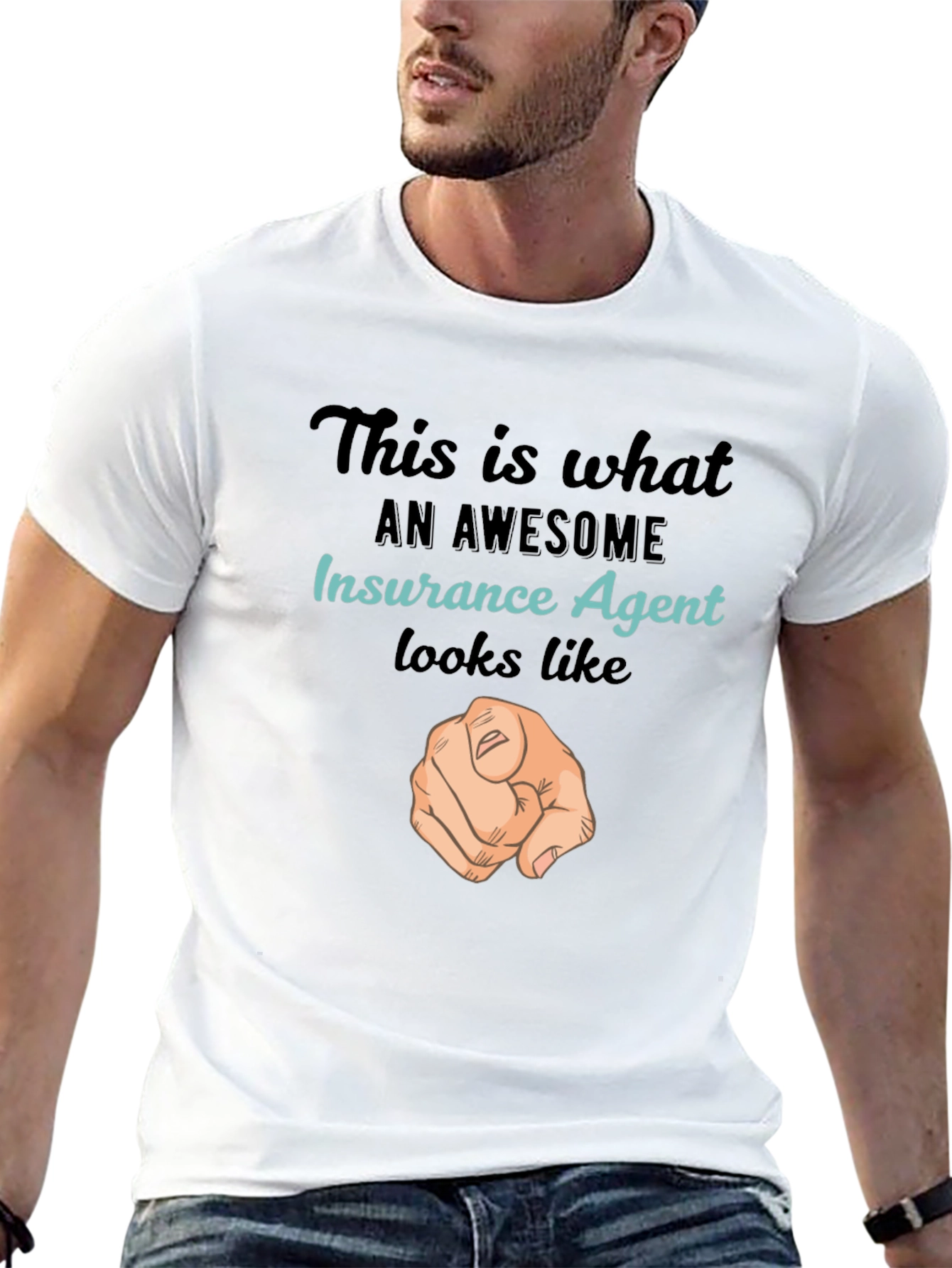 Awesome Insurance Agent T-Shirt - Pointing Finger Design