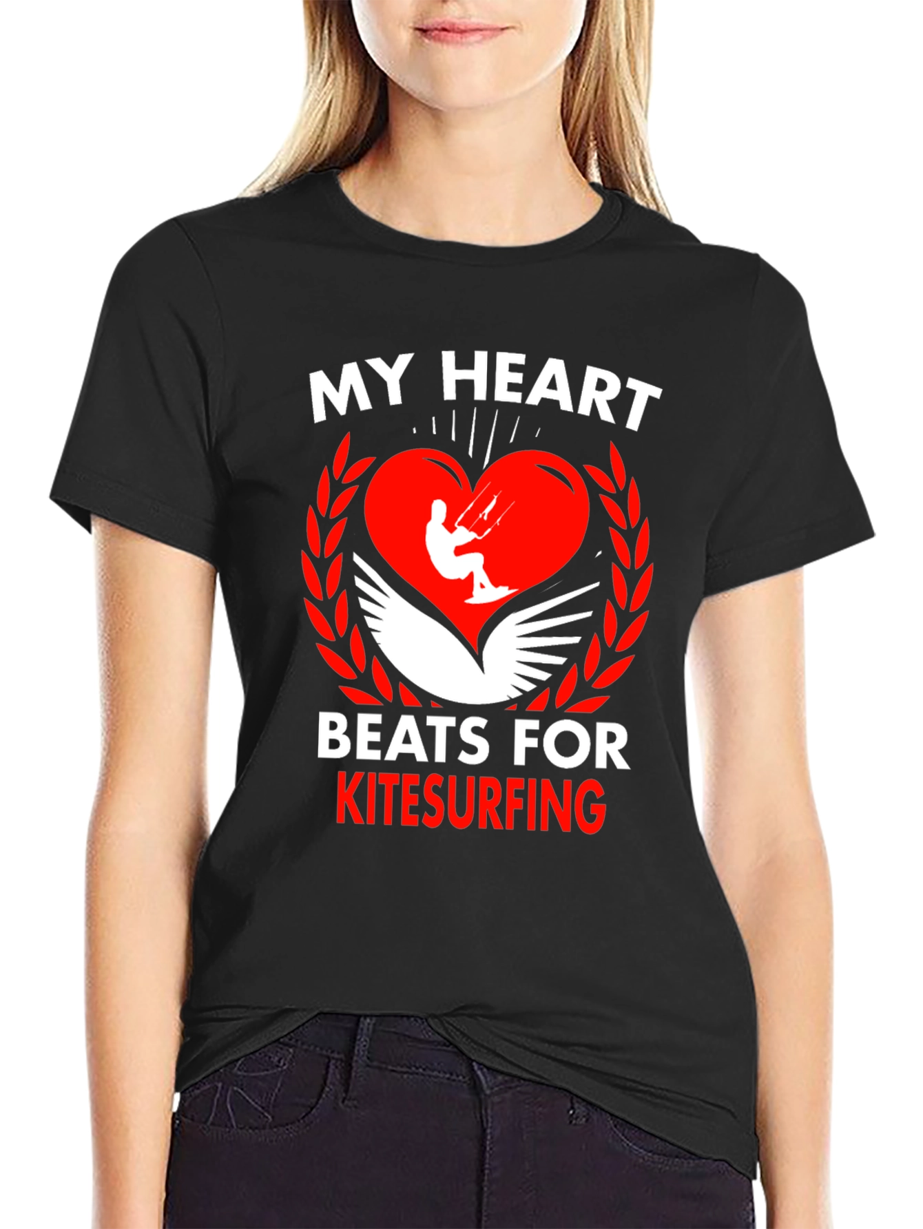 My Heart Beats for Kitesurfing Graphic Tee