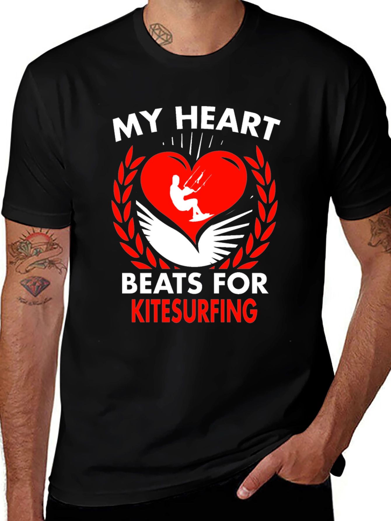 My Heart Beats for Kitesurfing Graphic Tee