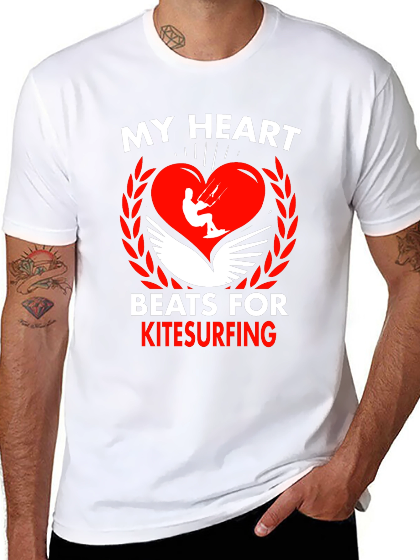My Heart Beats for Kitesurfing Graphic Tee
