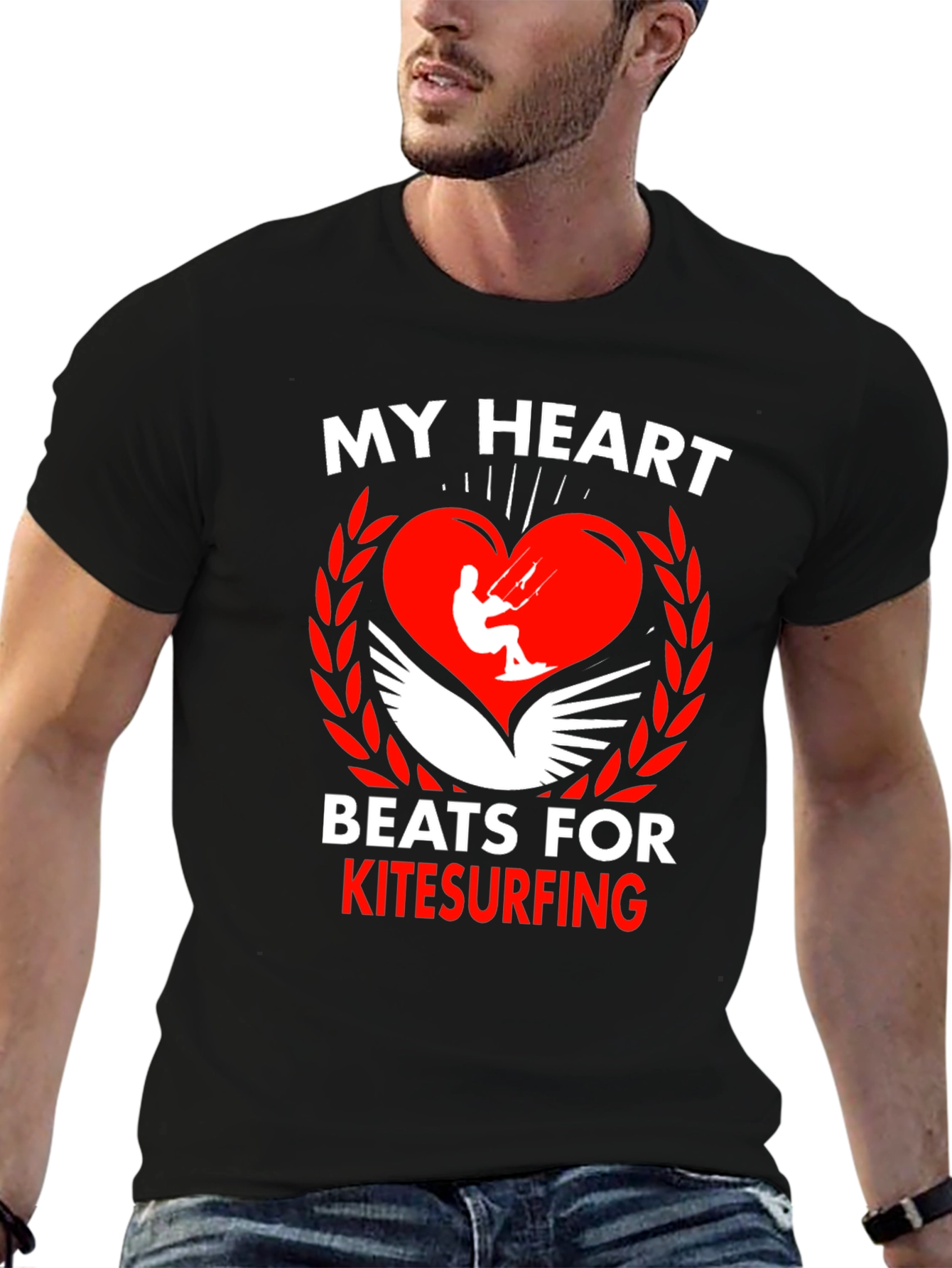 My Heart Beats for Kitesurfing Graphic Tee