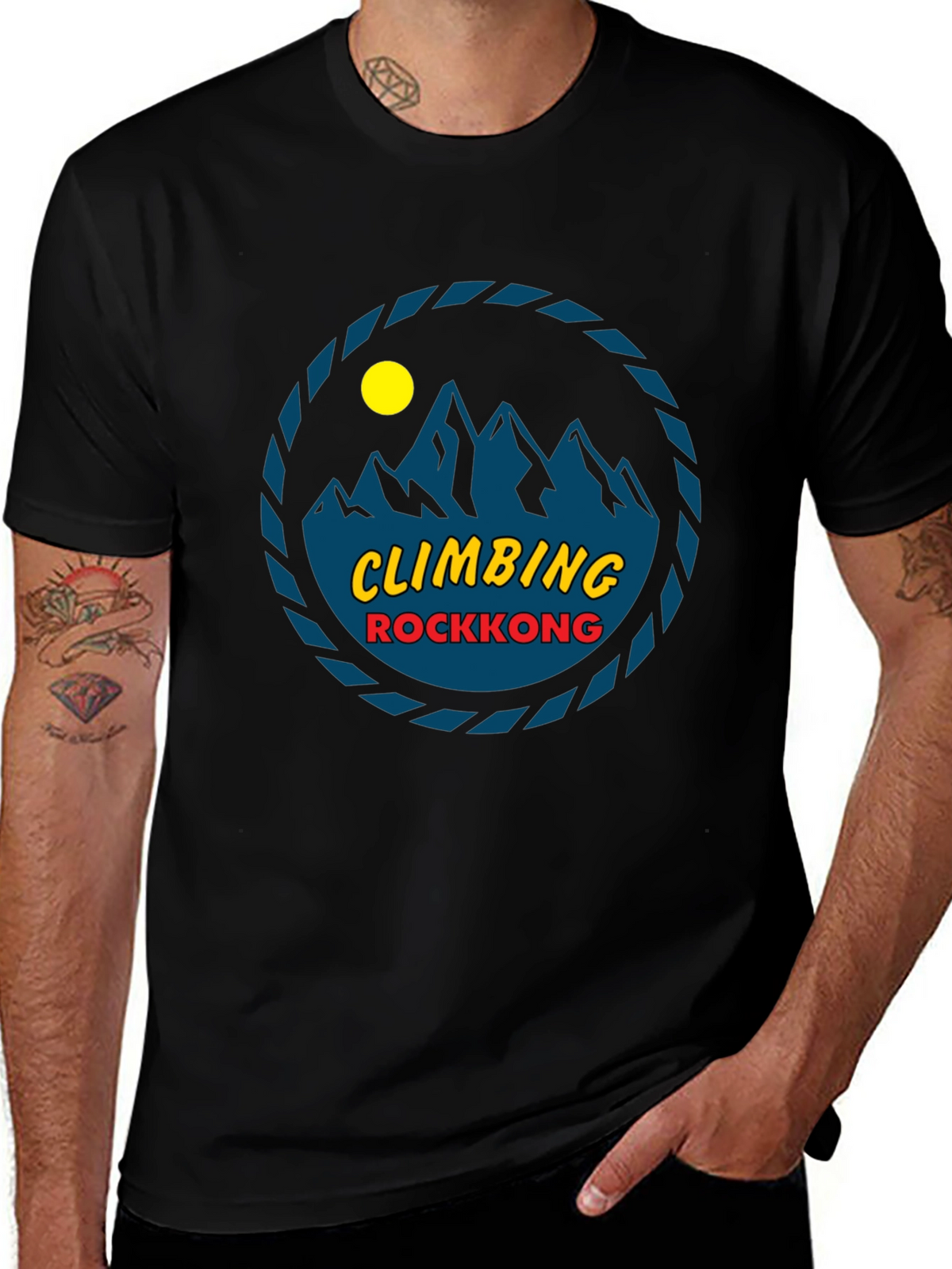 Climbing Rockkong Black Graphic Tee