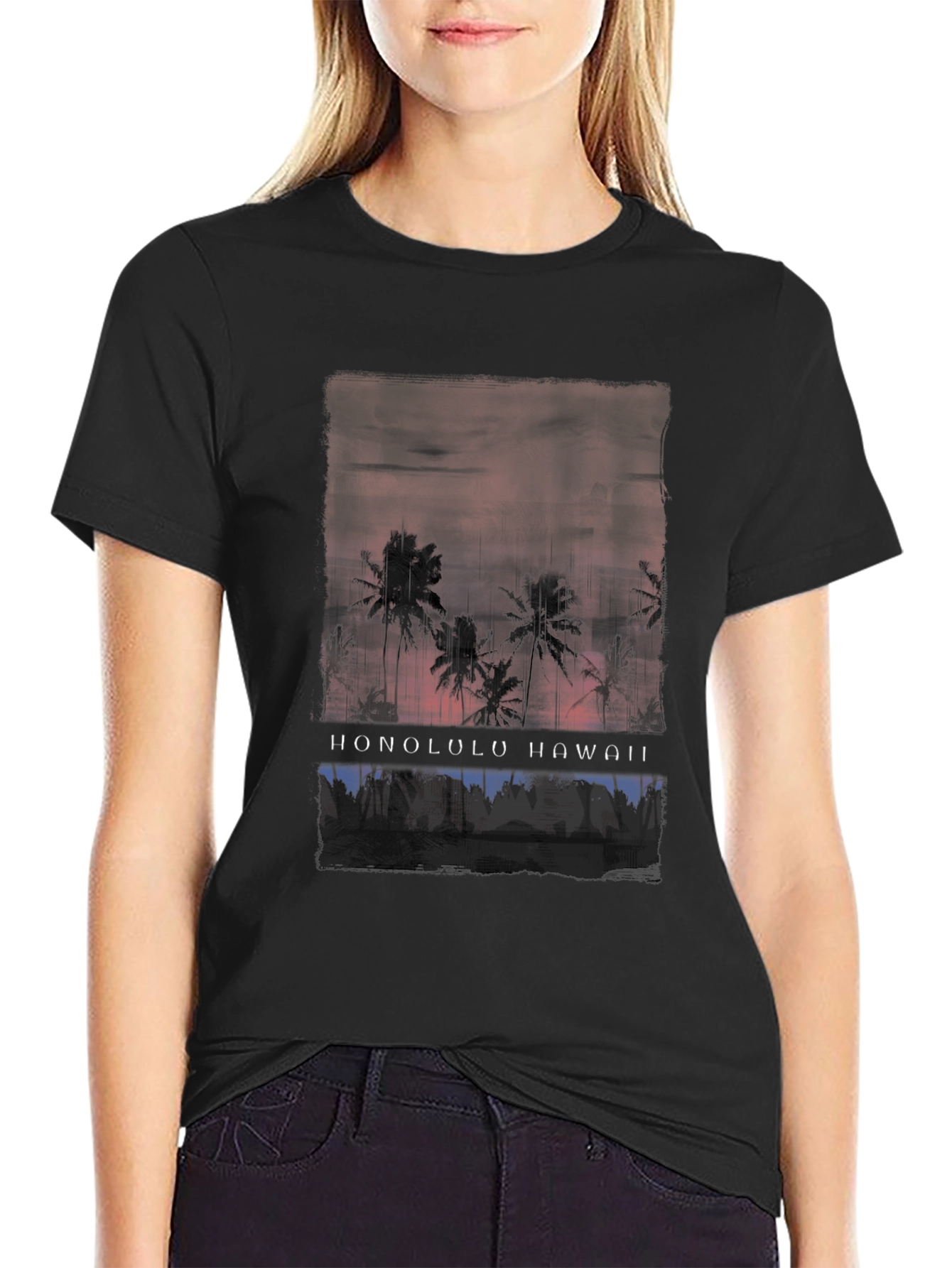 Honolulu Hawaii Palm Tree Graphic T-Shirt