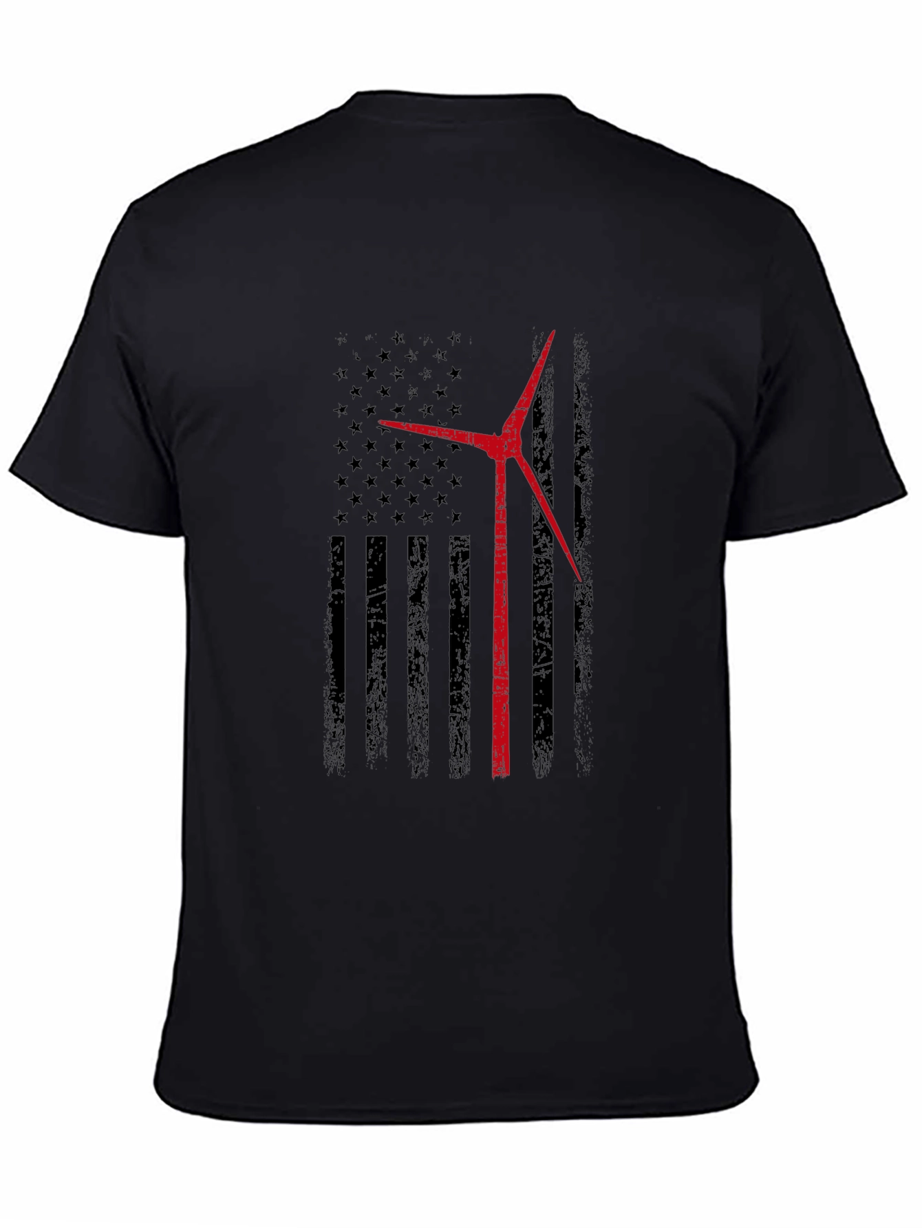 Wind Turbine American Flag T-Shirt