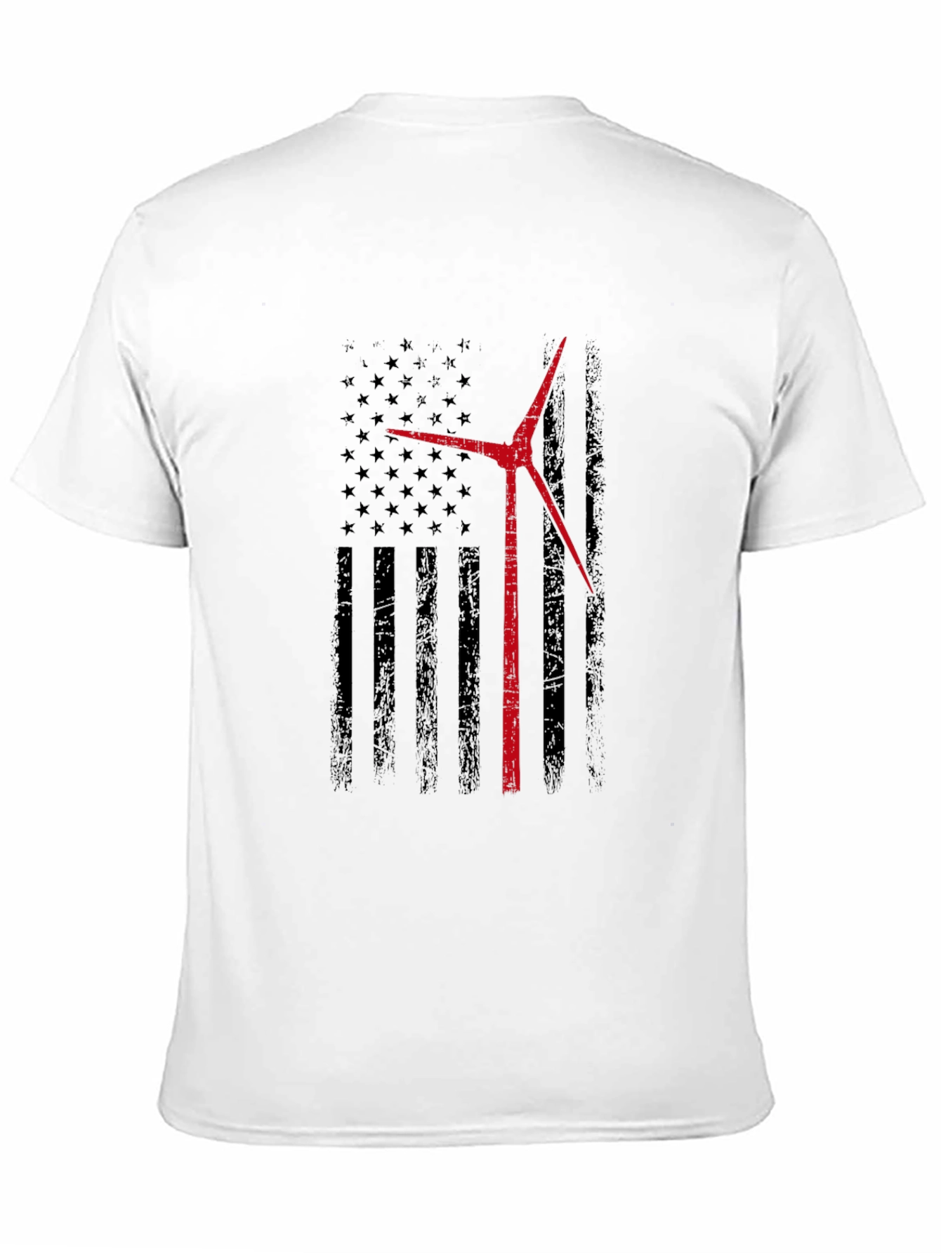 Wind Turbine American Flag T-Shirt