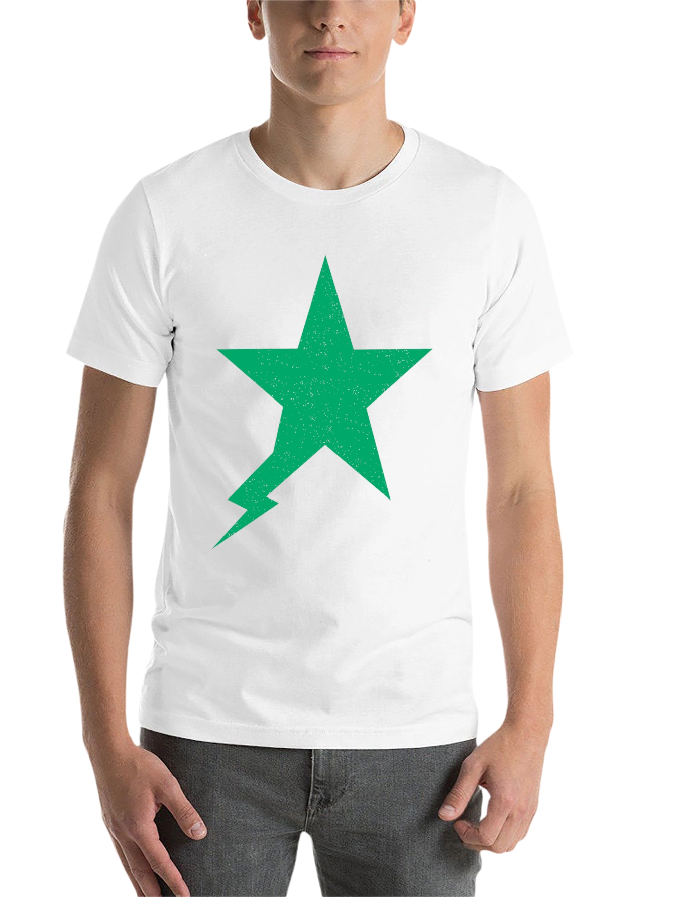 Green Star Lightning Bolt Black Tee