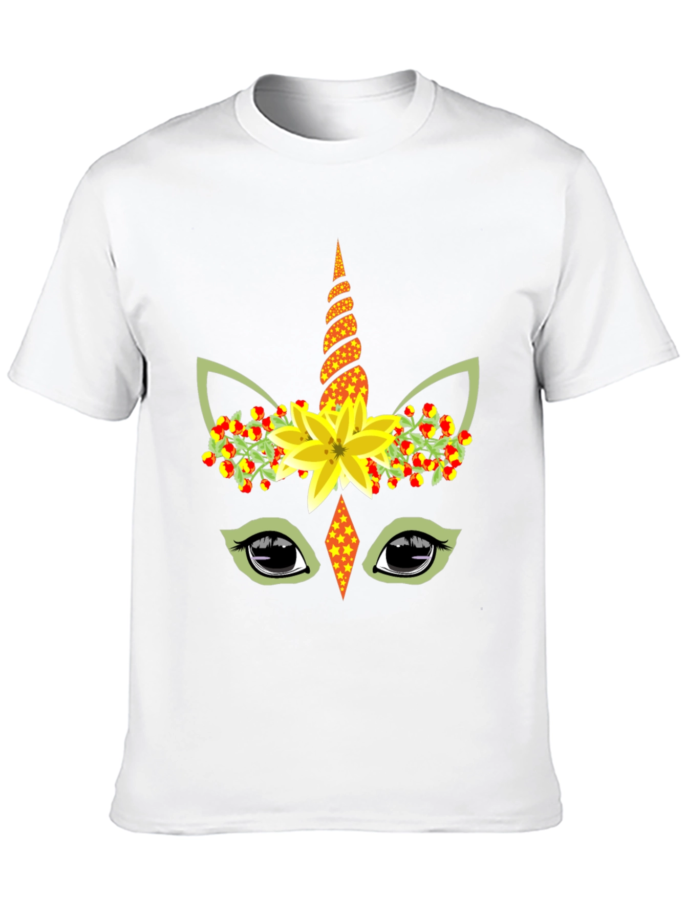 Unicorn Flower Crown Black T-Shirt