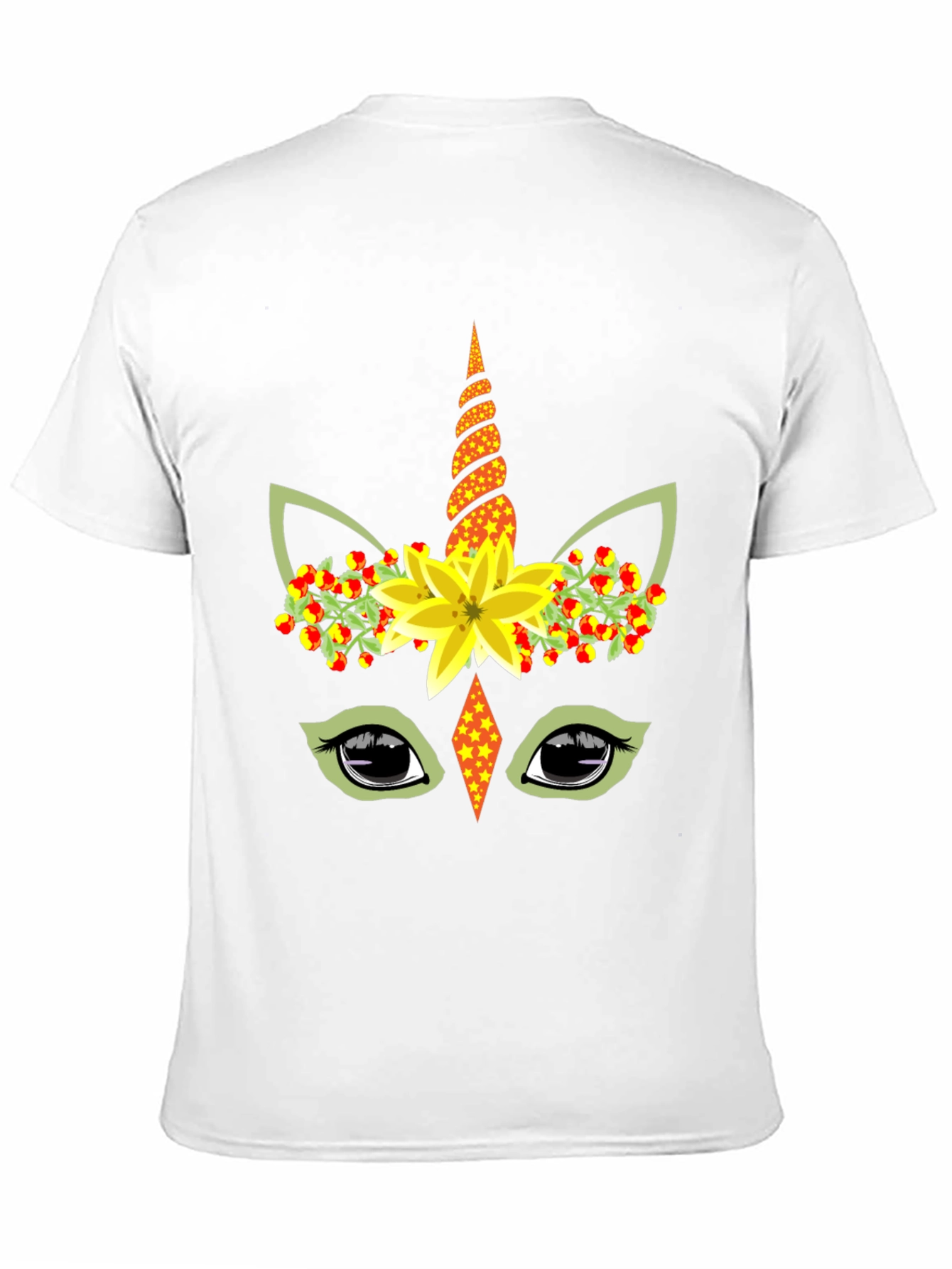 Unicorn Flower Crown Black T-Shirt