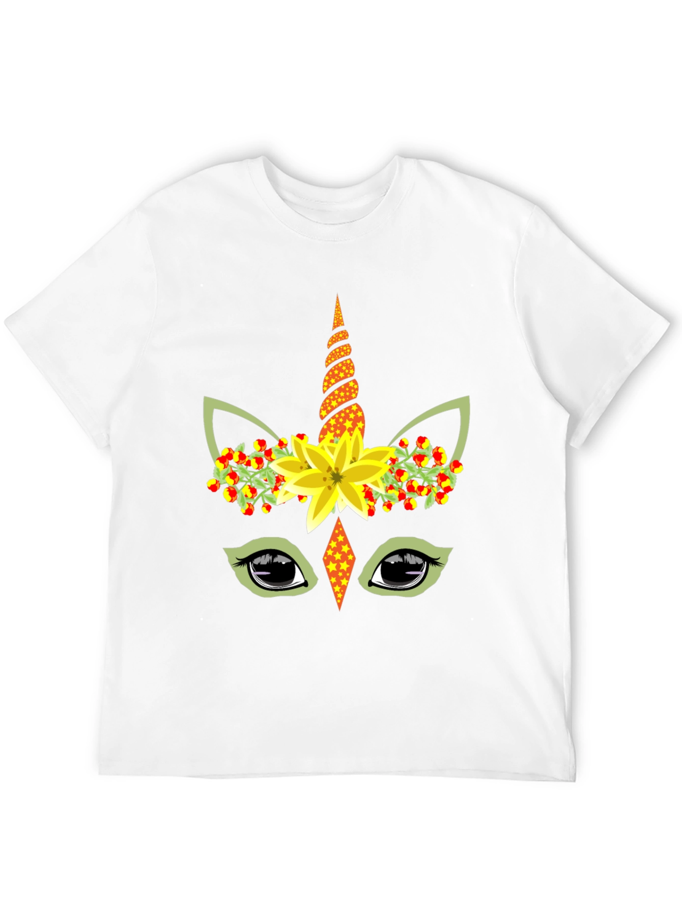 Unicorn Flower Crown Black T-Shirt