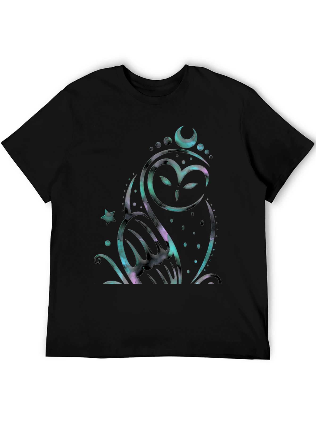 Mystic Owl Graphic Tee - Celestial Design