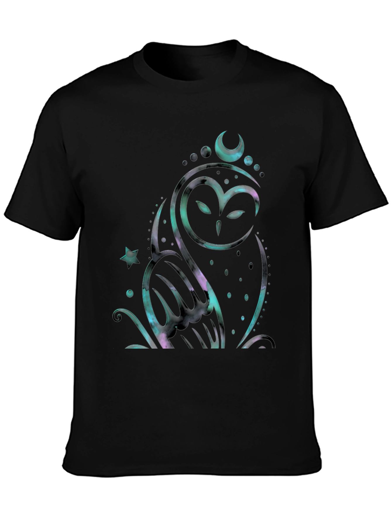 Mystic Owl Graphic Tee - Celestial Design
