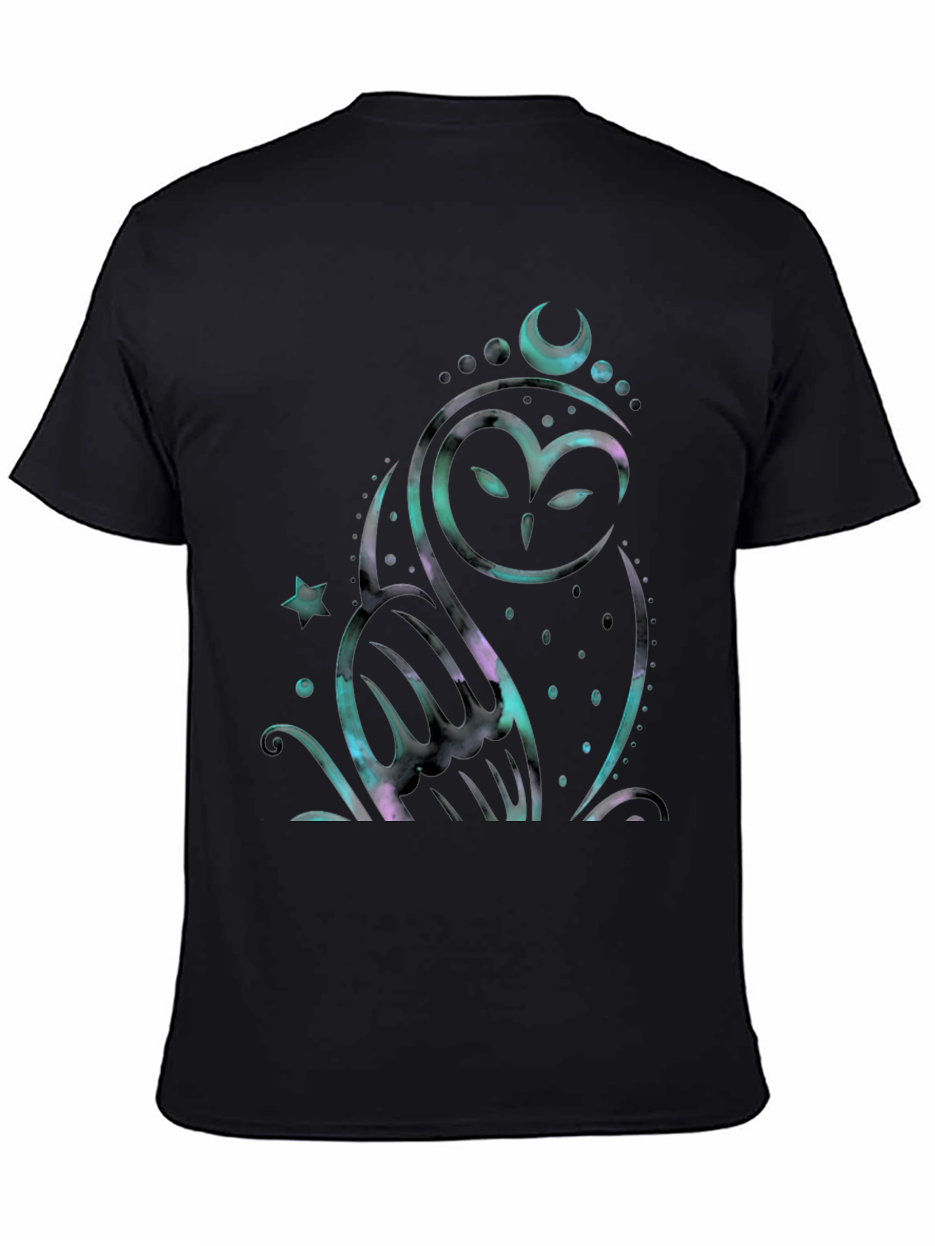 Mystic Owl Graphic Tee - Celestial Design