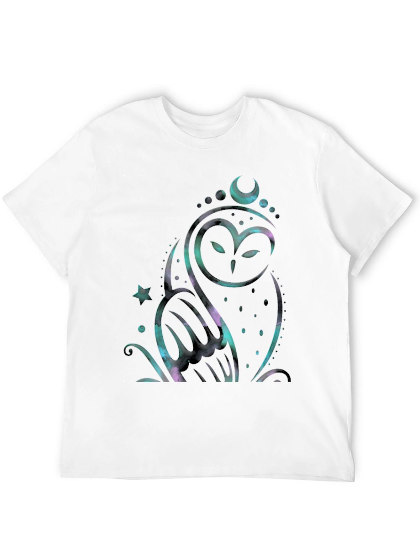 Mystic Owl Graphic Tee - Celestial Design