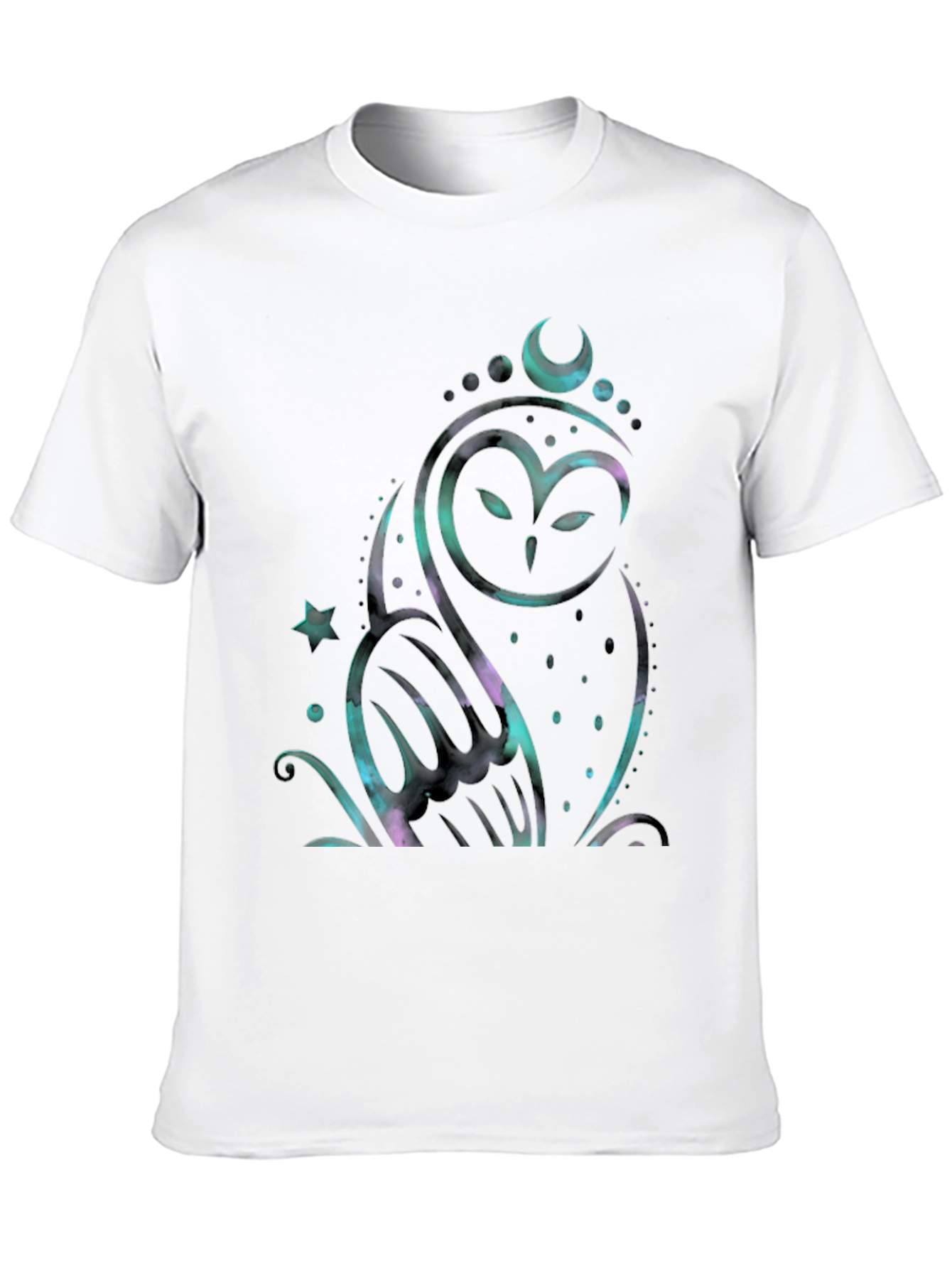 Mystic Owl Graphic Tee - Celestial Design