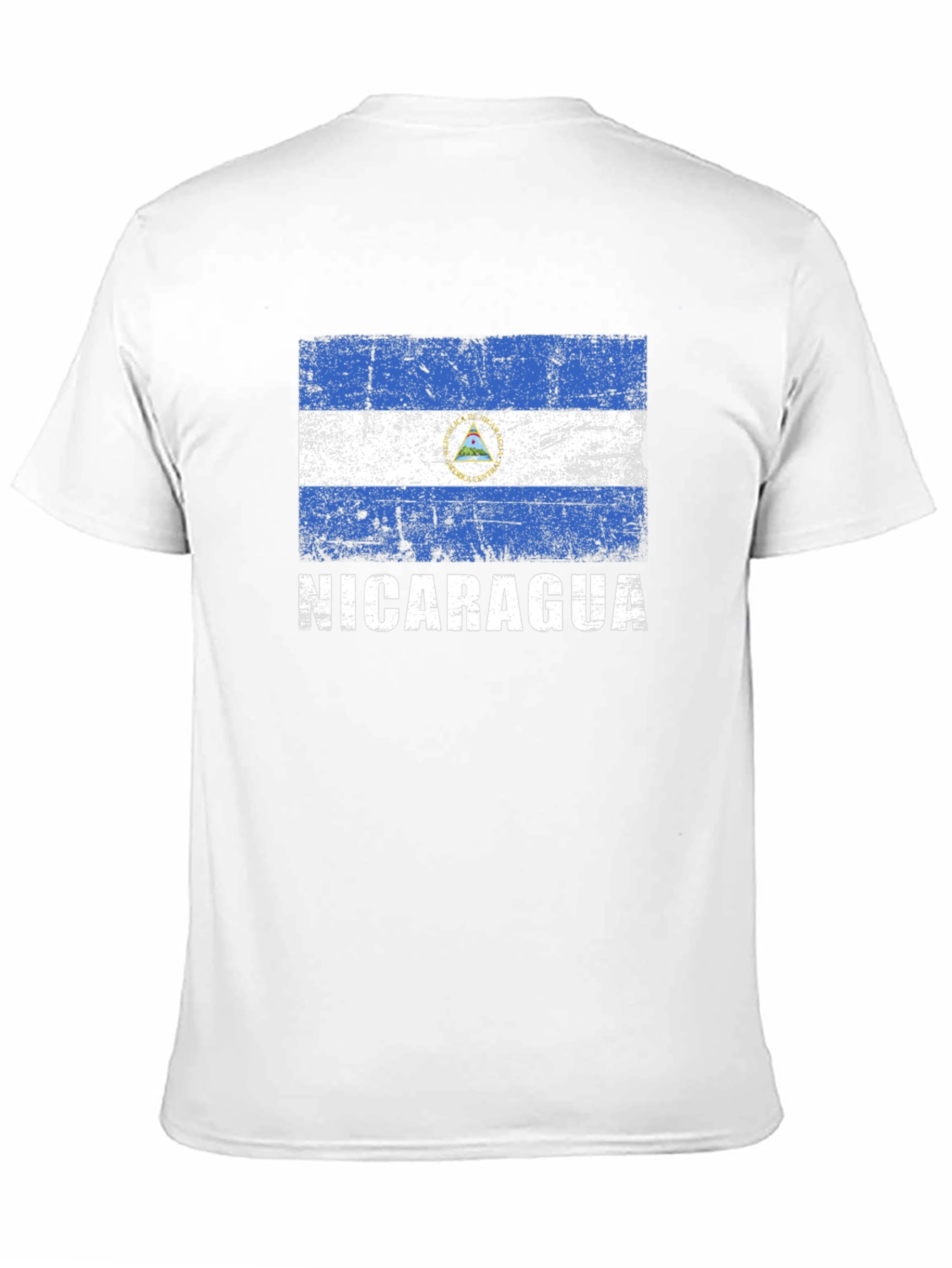 Nicaragua Flag Distressed Graphic T-Shirt