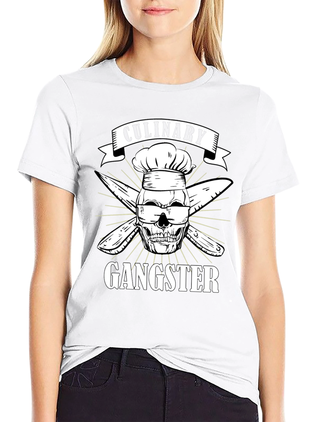 Culinary Gangster T-Shirt Funny Chef Skull Tee