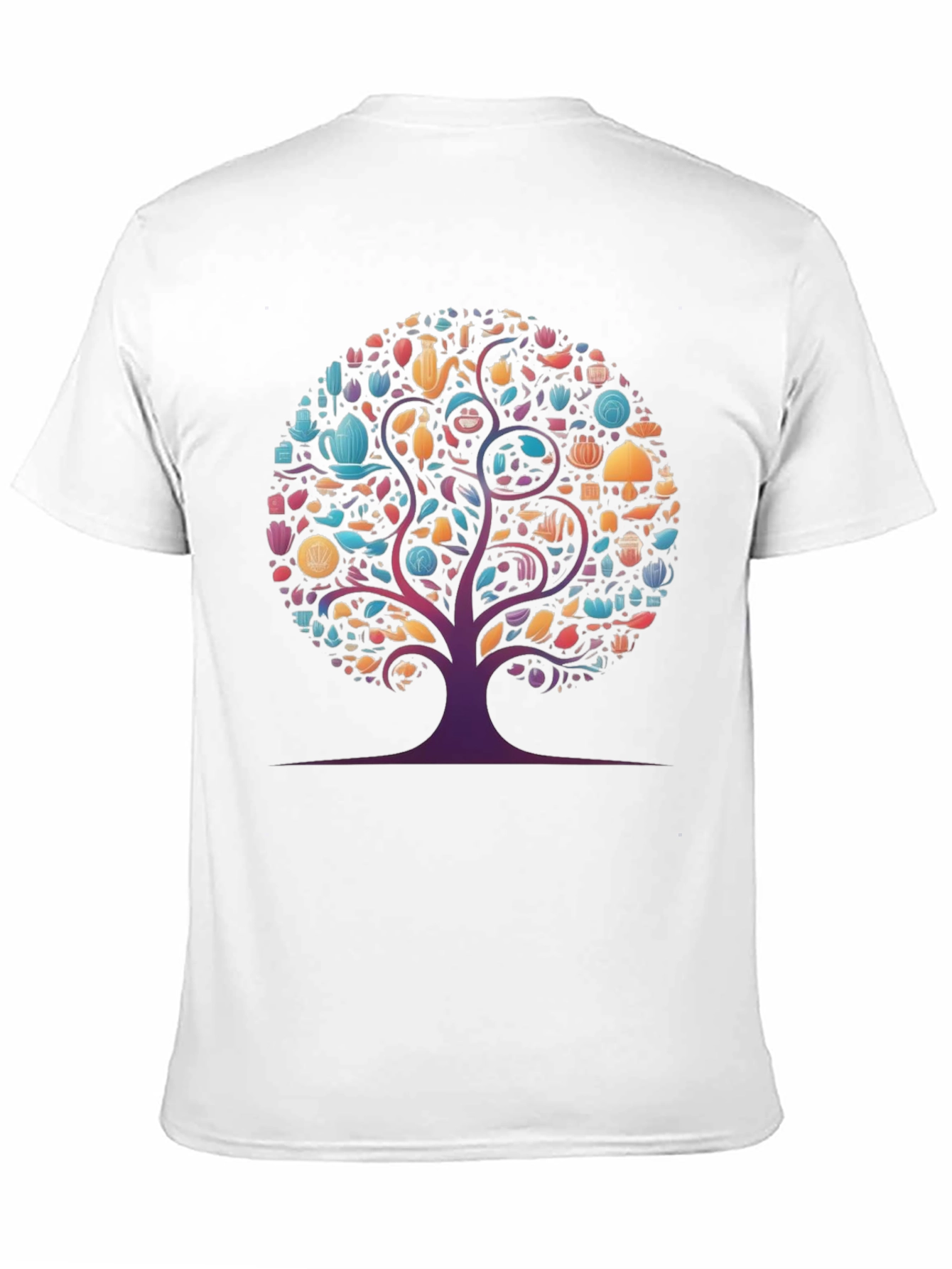 Whimsical Tree Graphic Tee - Black Cotton Comfort