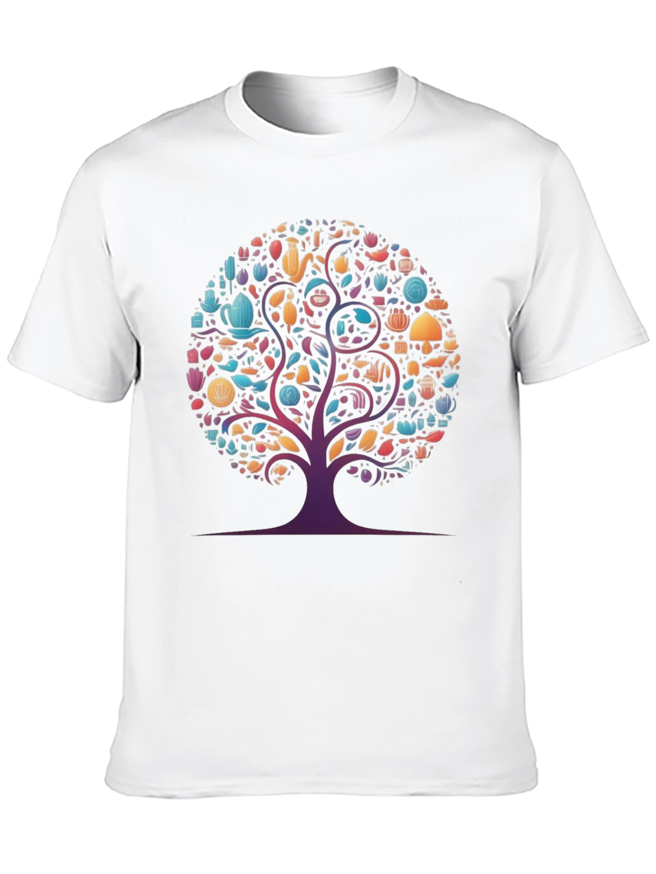 Whimsical Tree Graphic Tee - Black Cotton Comfort