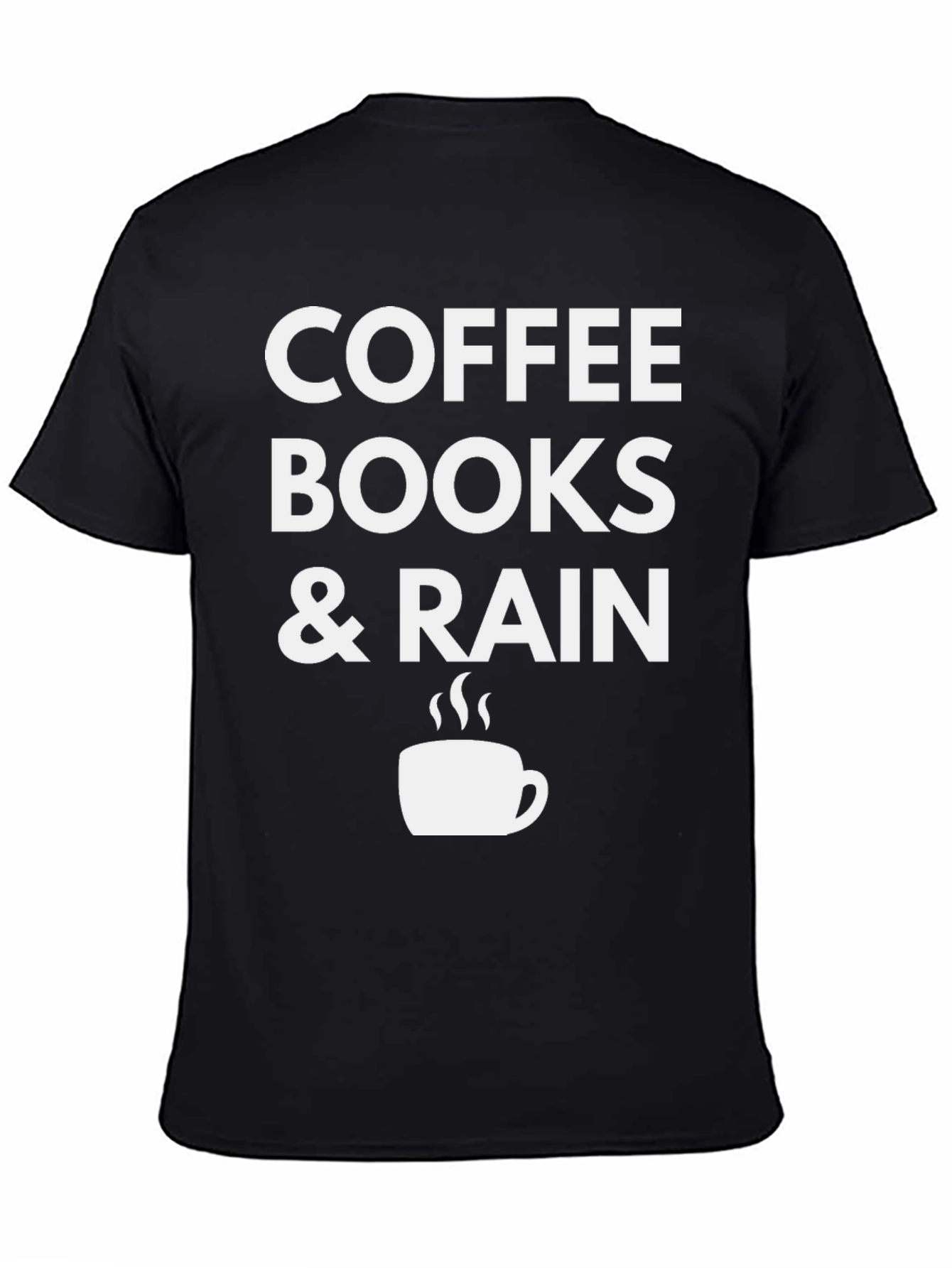 Coffee Books & Rain Black T-Shirt