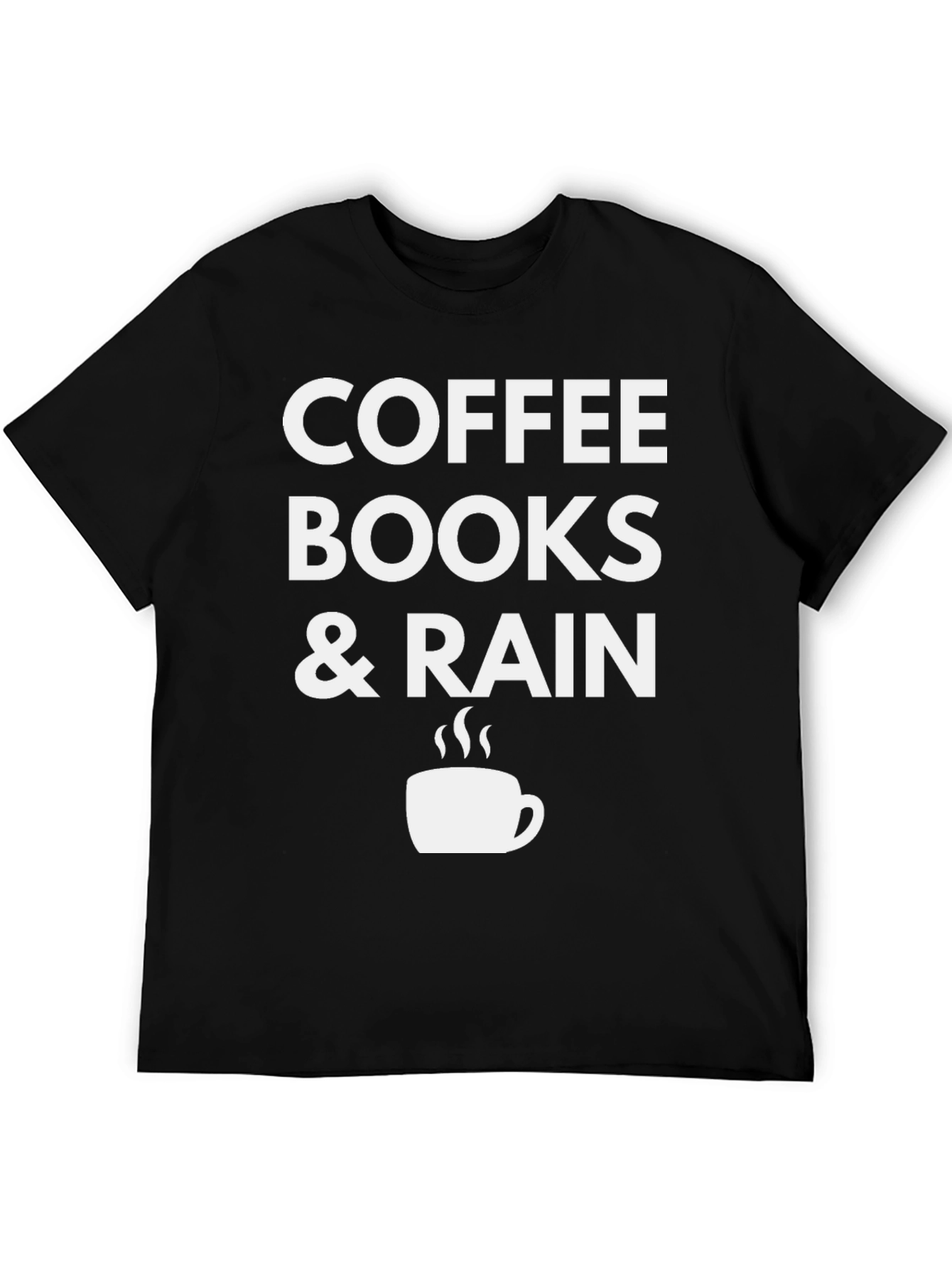 Coffee Books & Rain Black T-Shirt