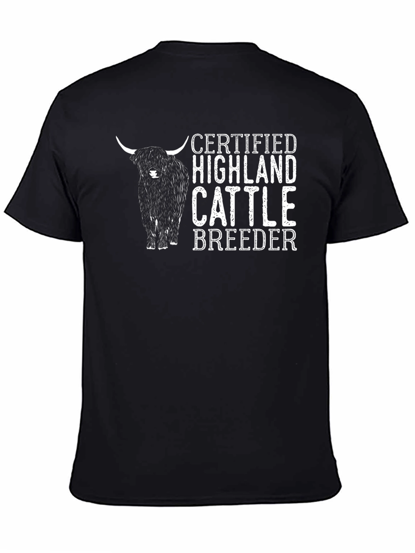 Certified Highland Cattle Breeder Black T-Shirt