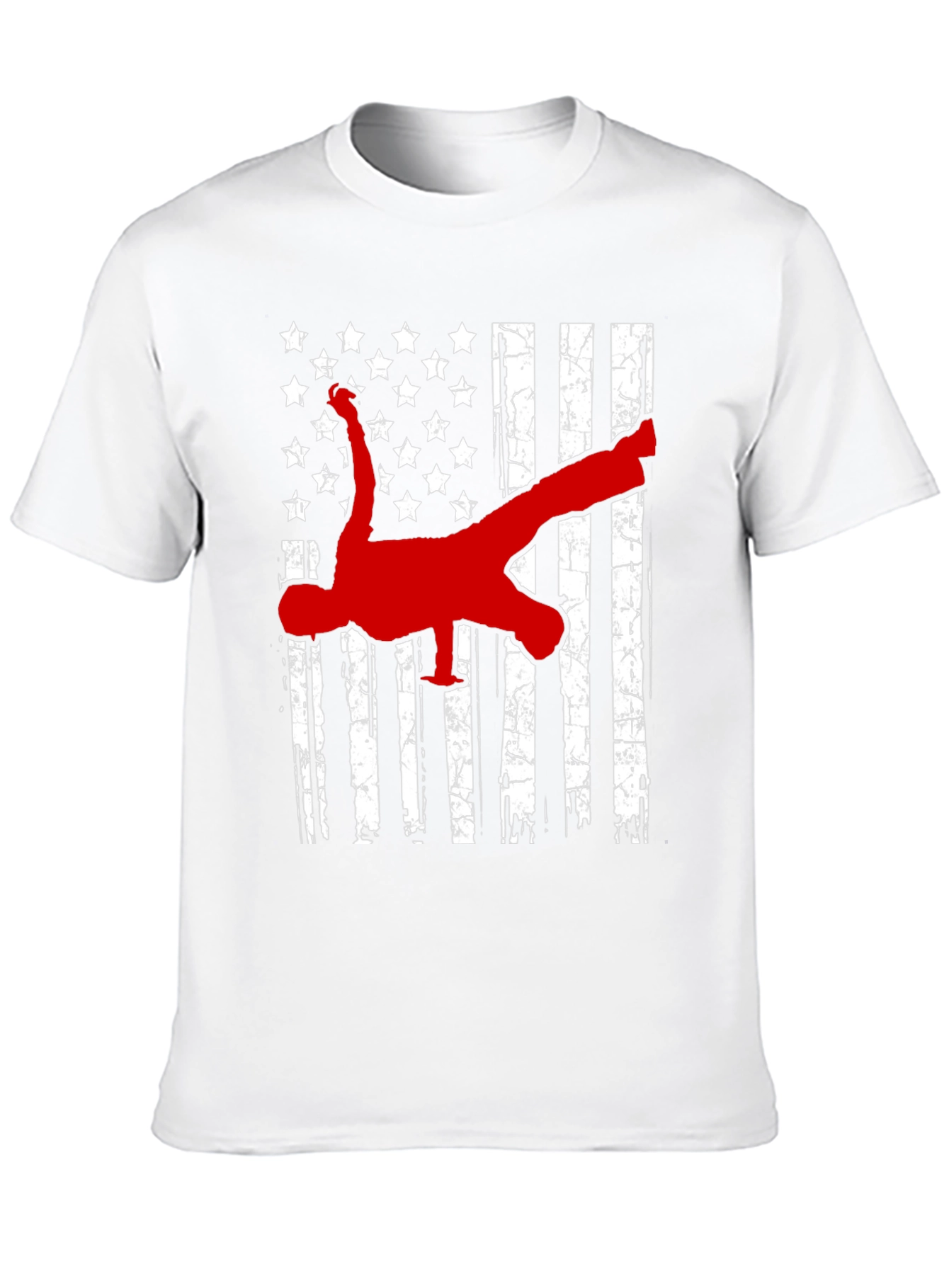 American Flag Breakdancer Graphic T-Shirt