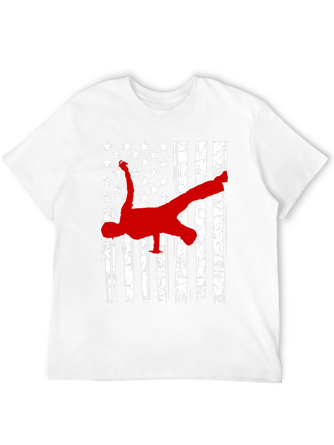 American Flag Breakdancer Graphic T-Shirt