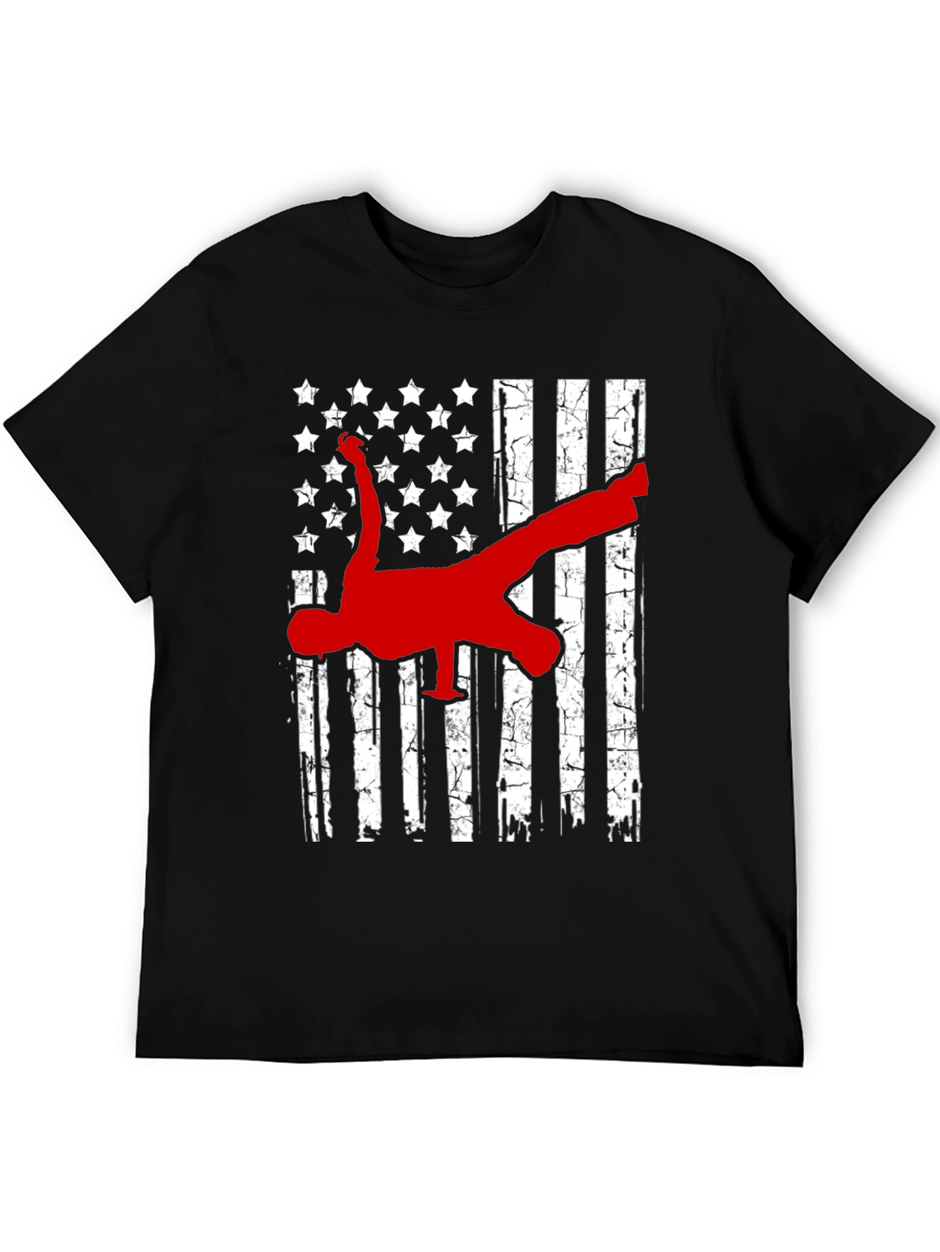 American Flag Breakdancer Graphic T-Shirt