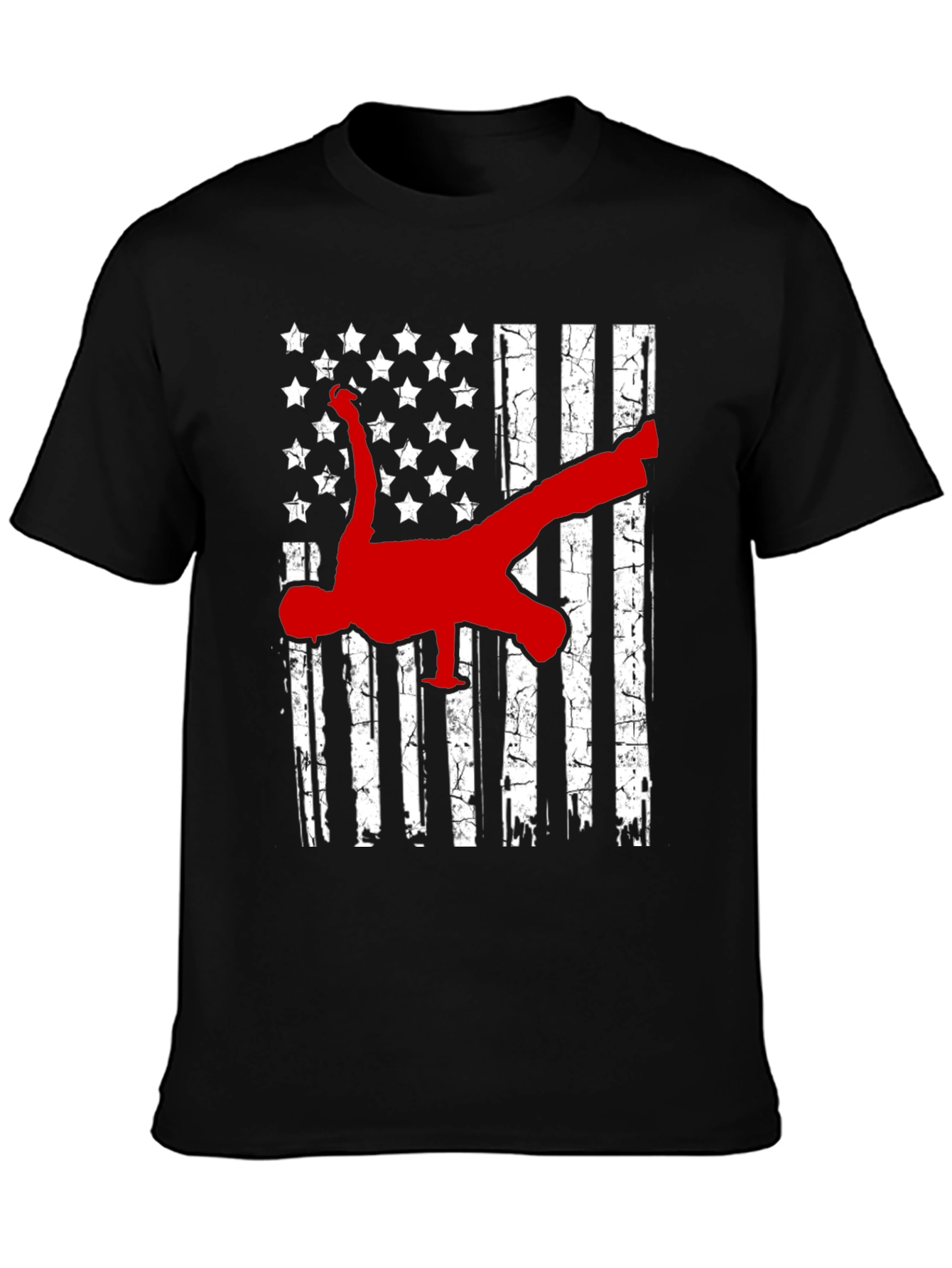 American Flag Breakdancer Graphic T-Shirt