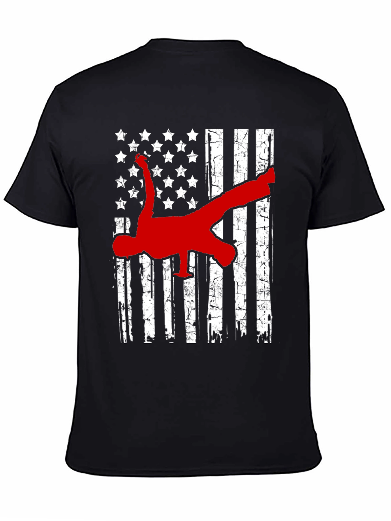 American Flag Breakdancer Graphic T-Shirt