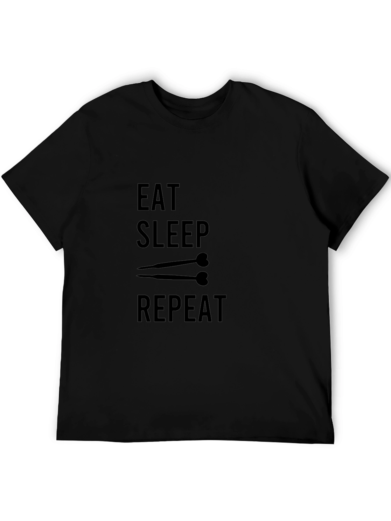 Eat Sleep Darts Repeat Black T-Shirt