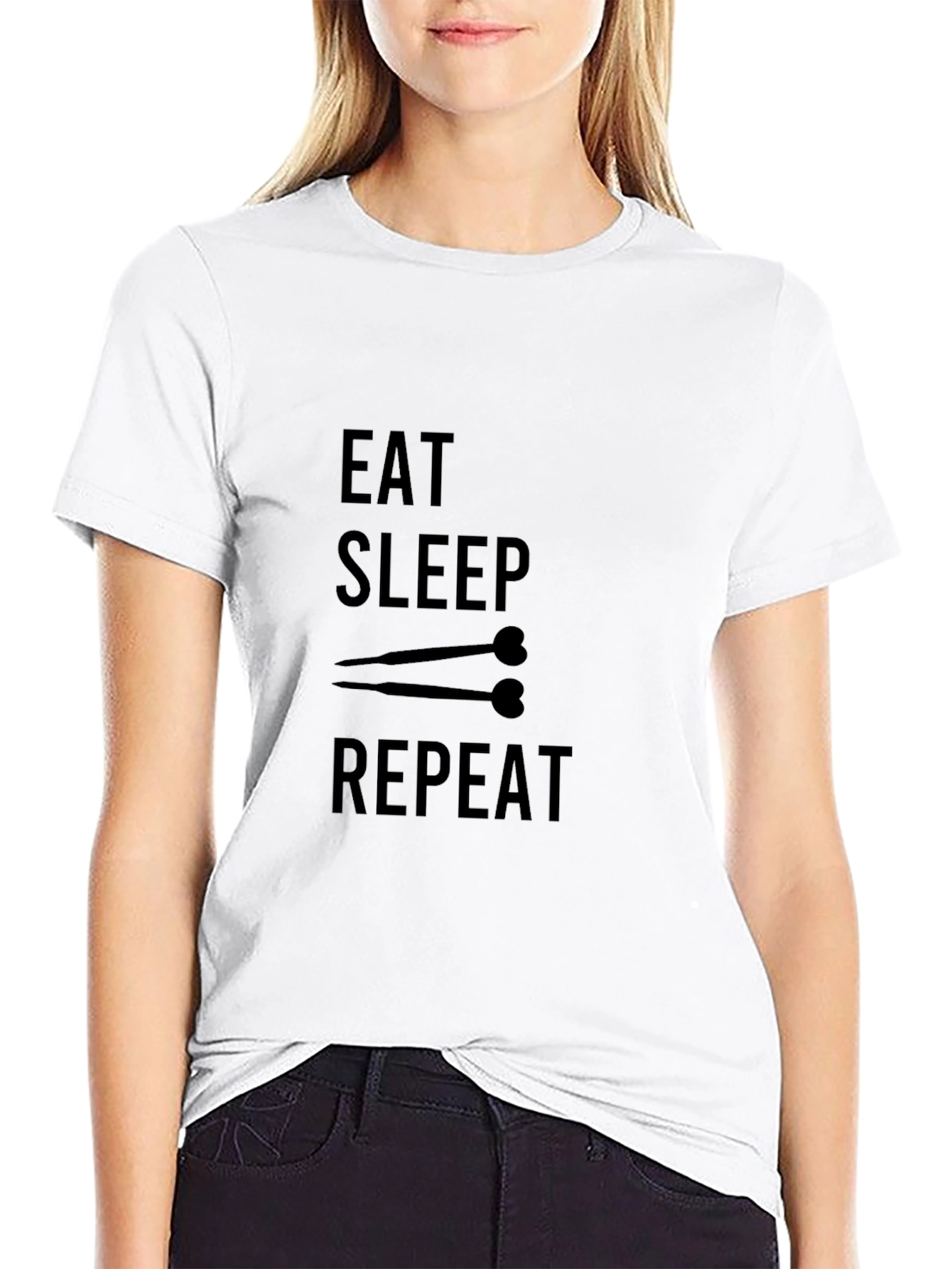 Eat Sleep Darts Repeat Black T-Shirt