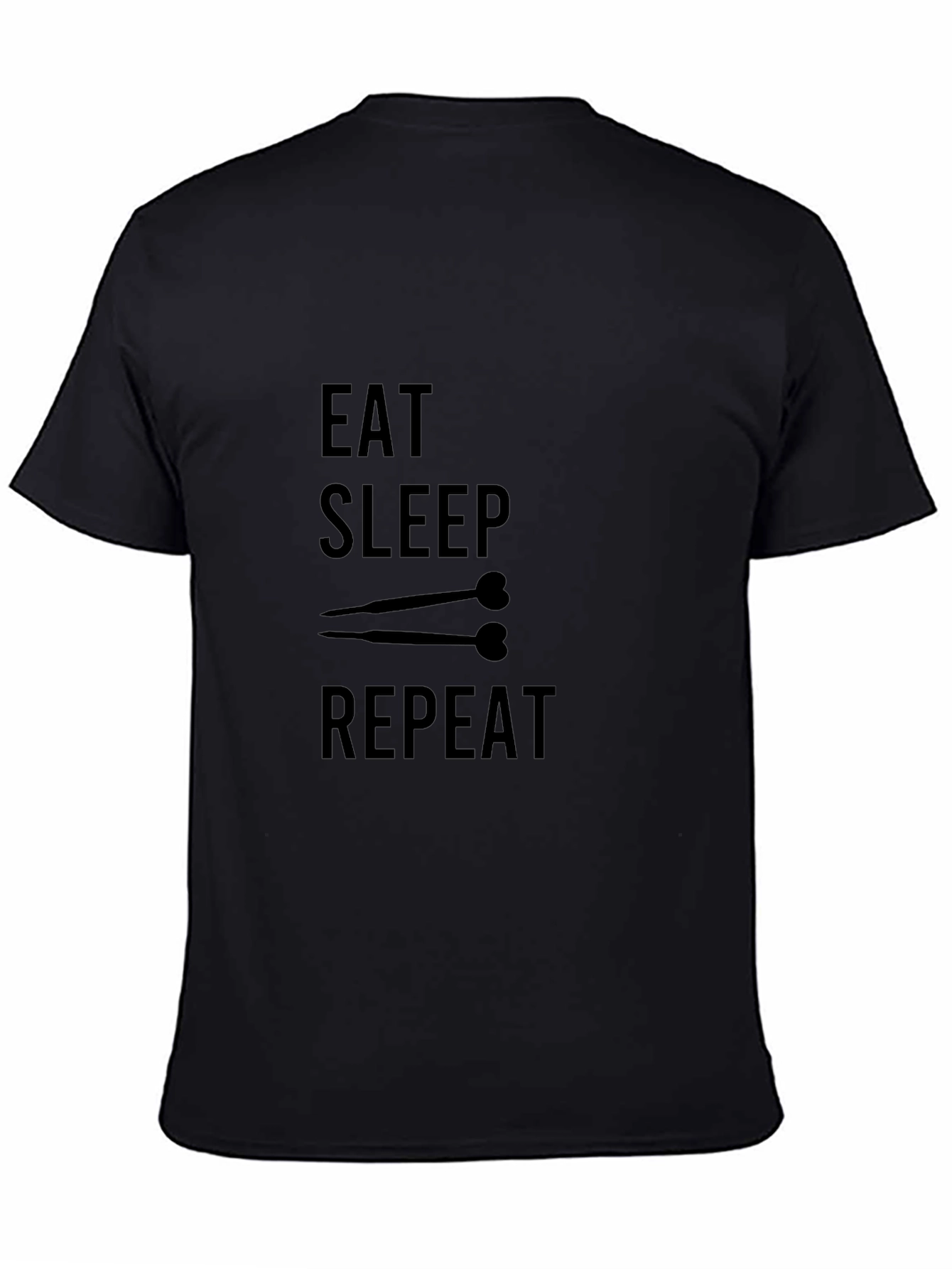 Eat Sleep Darts Repeat Black T-Shirt