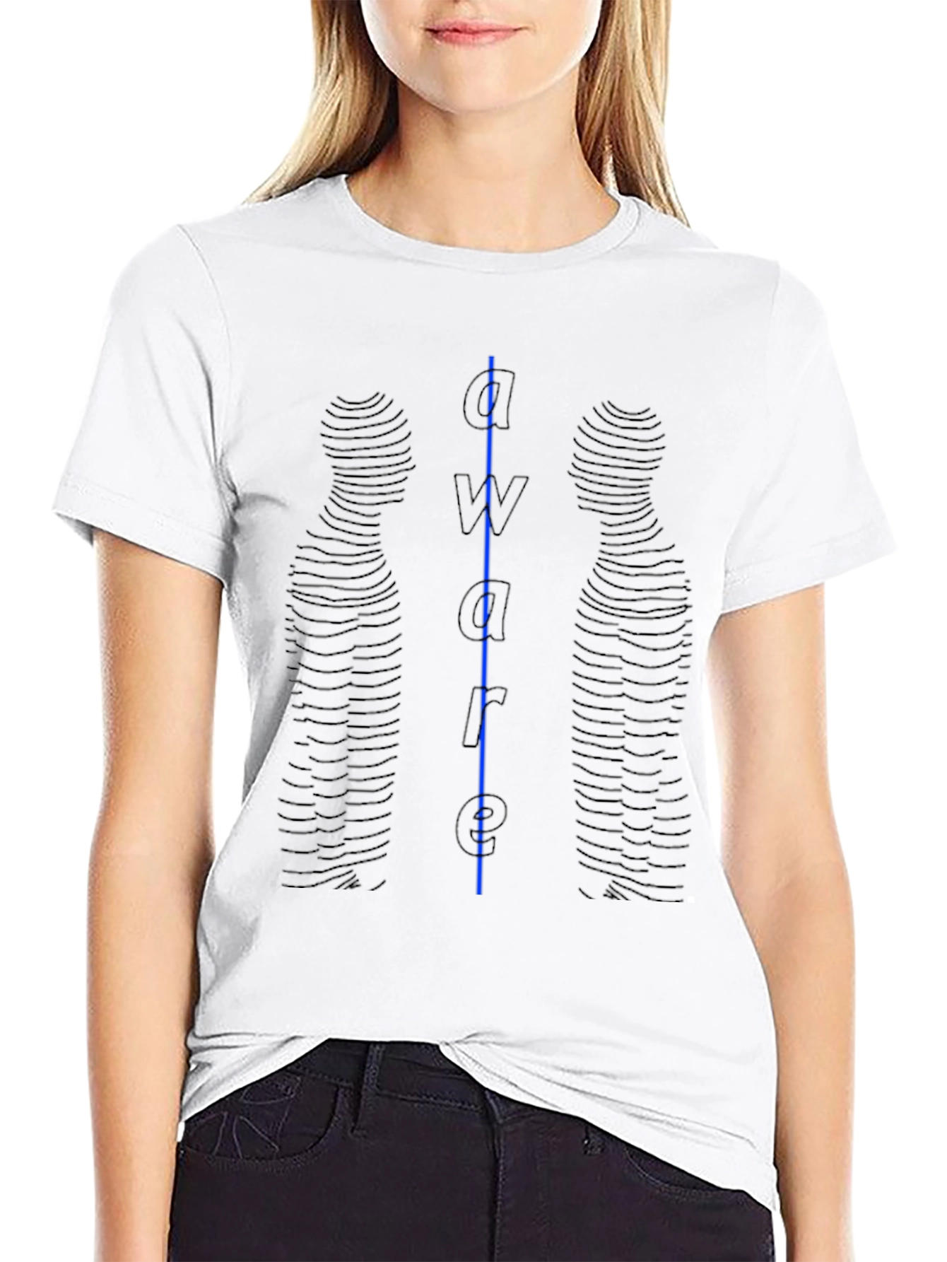 Aware Graphic Tee - Mens Black Cotton T-Shirt