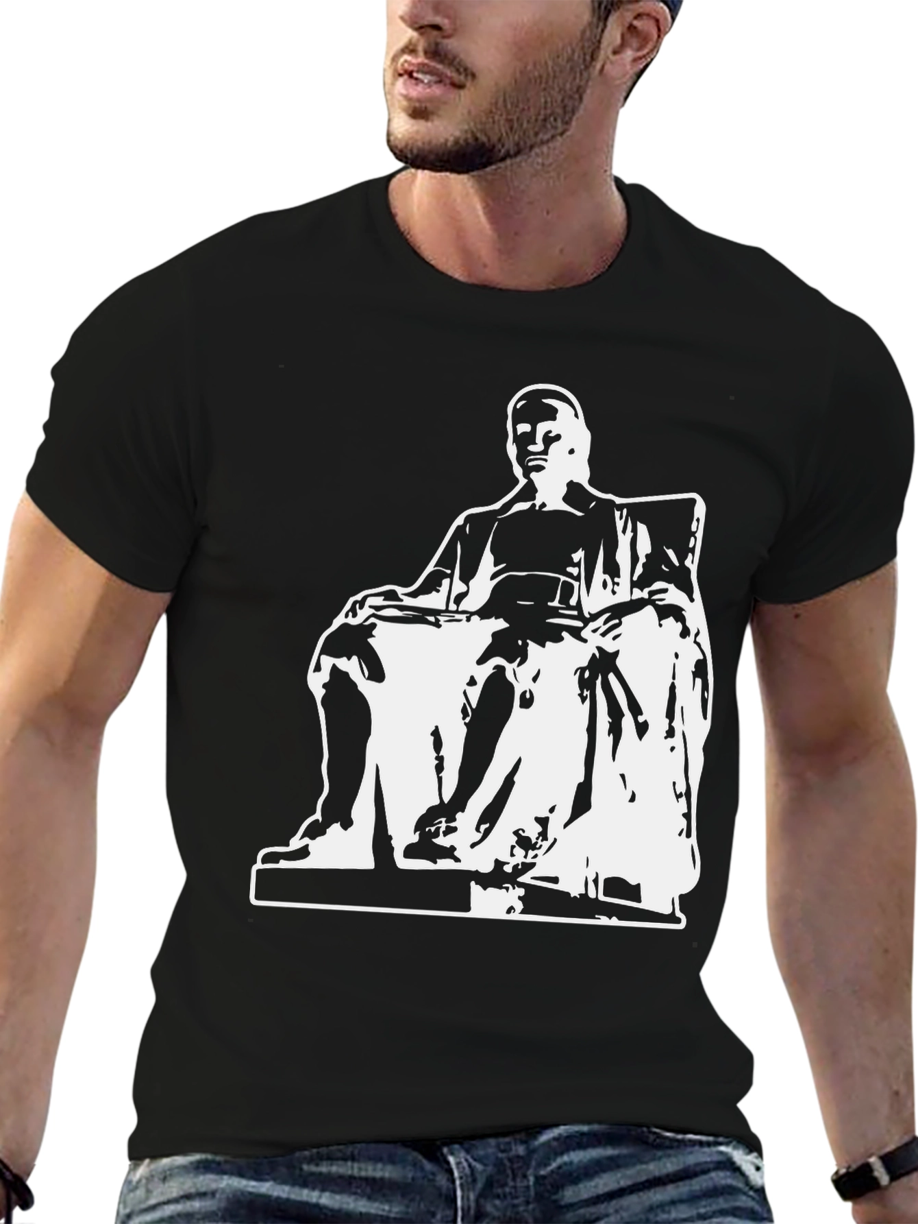 Statue Graphic Black T-Shirt - Bold Design