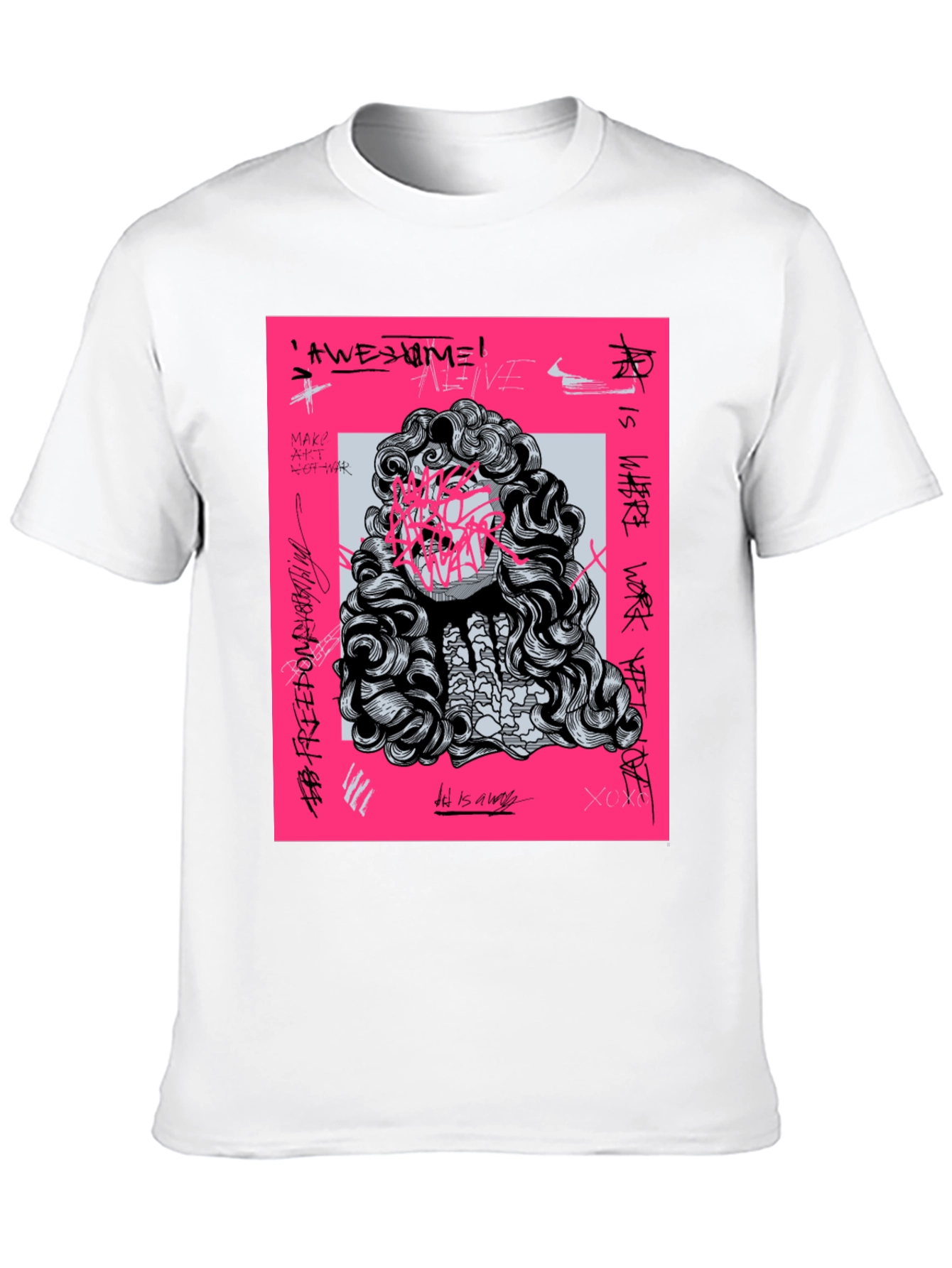 Edgy Graphic Print Tee - Artistic Statement