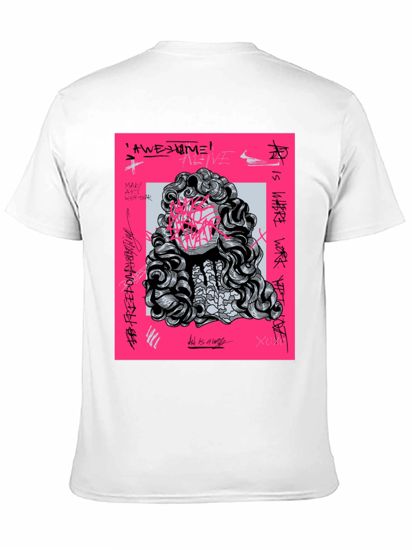 Edgy Graphic Print Tee - Artistic Statement