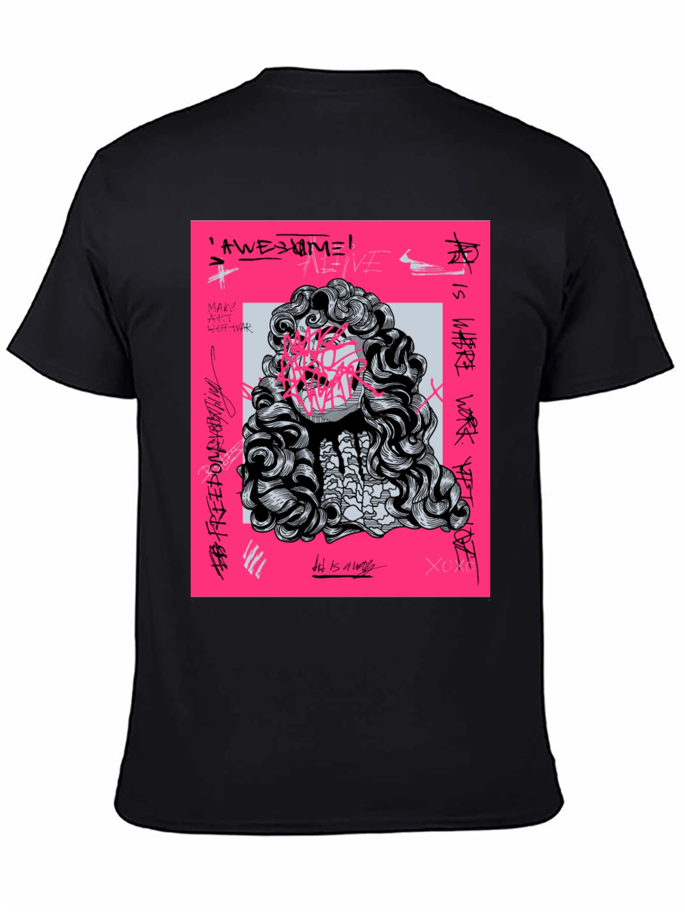 Edgy Graphic Print Tee - Artistic Statement